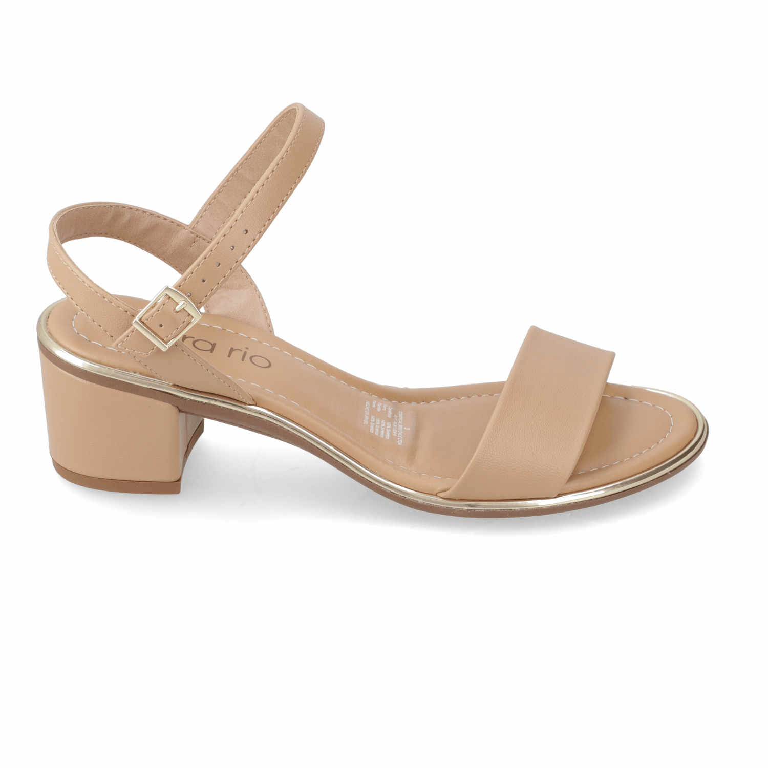 Sandalia Taco Ancho Medio Café Claro Beira Rio Ecocuero 35 / Café Claro