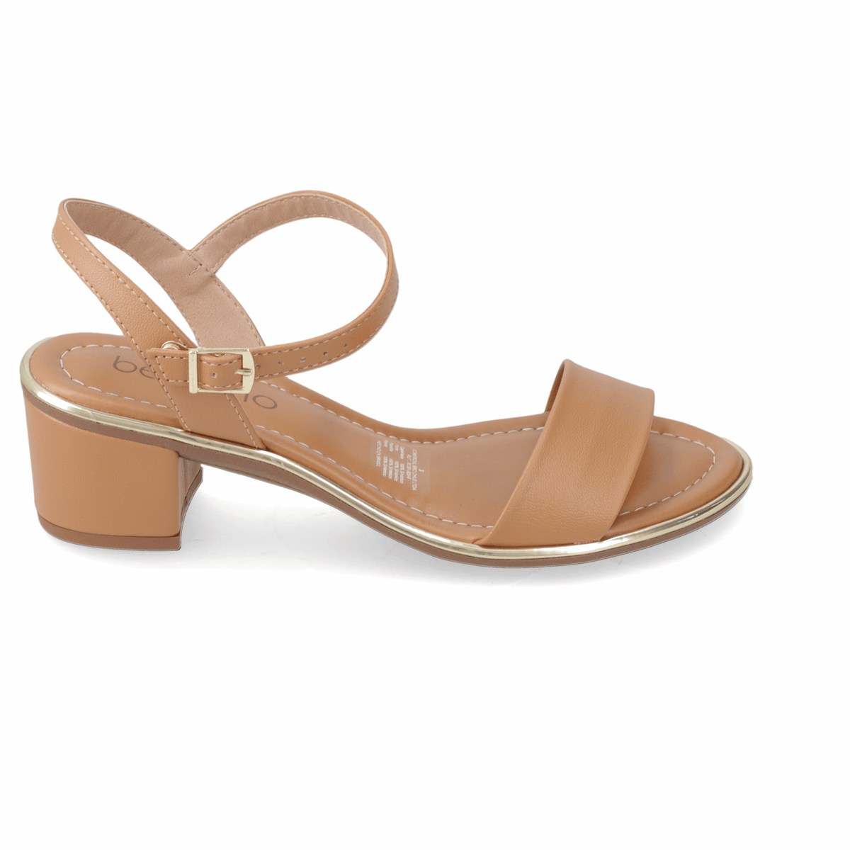 Sandalia Taco Ancho Medio Camel Beira Rio Ecocuero 35 / Camel