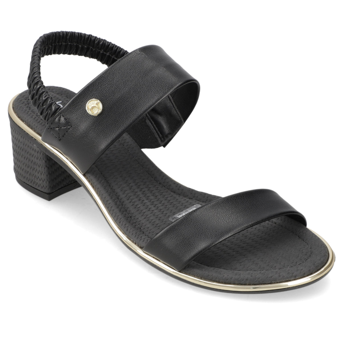Sandalia Taco Ancho Medio Negro Beira Rio Ecocuero 35 / Negro