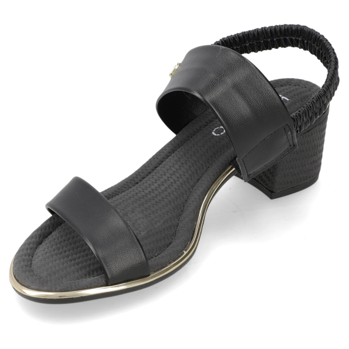 Sandalia Taco Ancho Medio Negro Beira Rio Ecocuero 35 / Negro