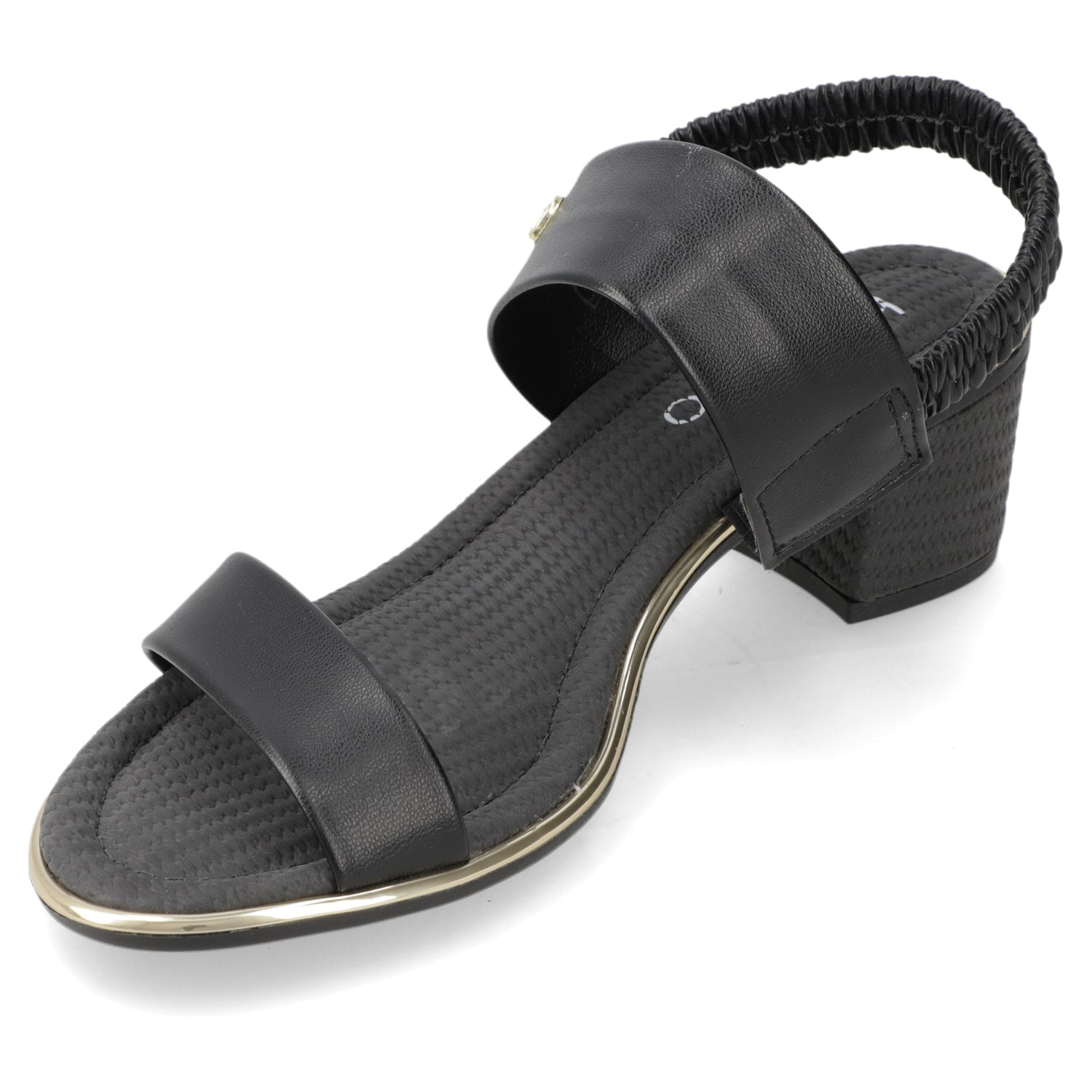 Sandalia Taco Ancho Medio Negro Beira Rio Ecocuero 35 / Negro