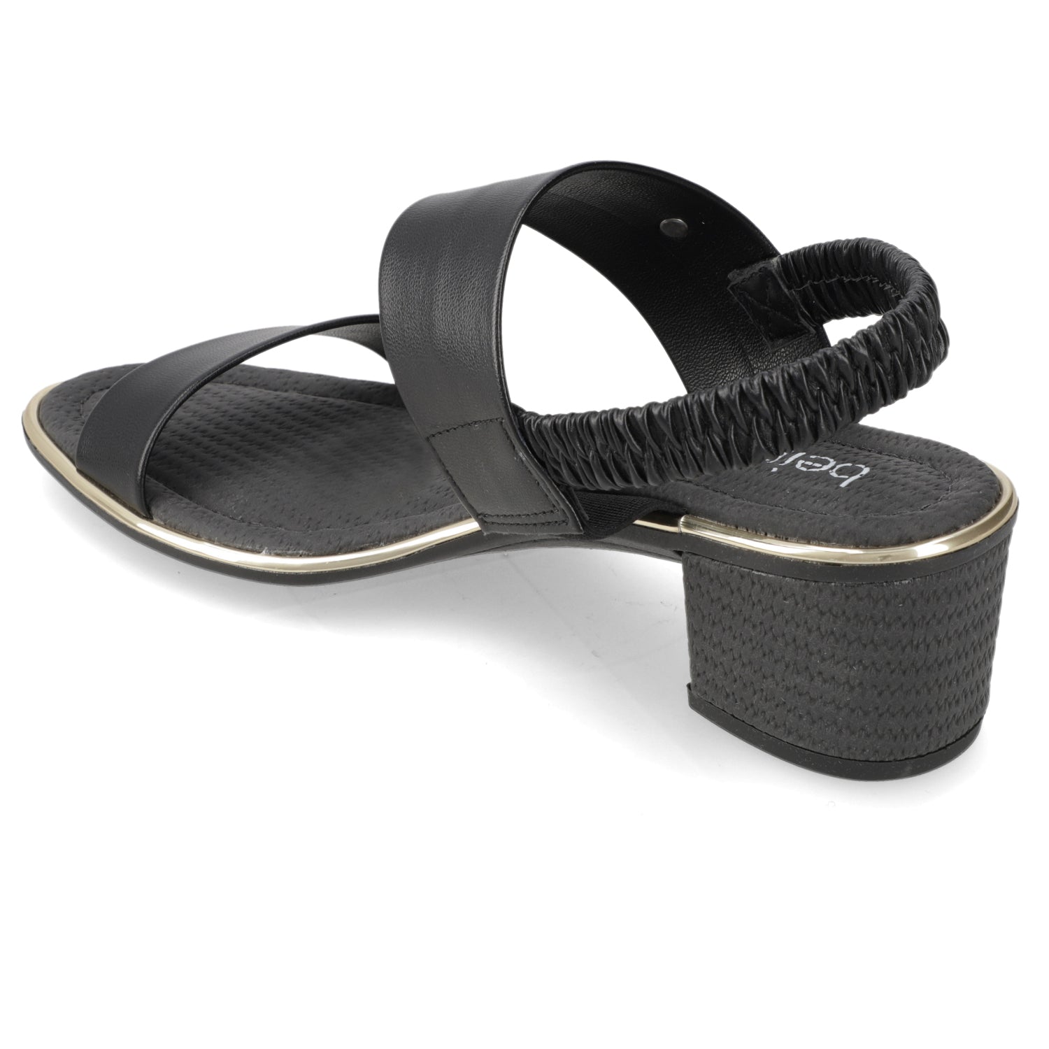 Sandalia Taco Ancho Medio Negro Beira Rio Ecocuero 35 / Negro