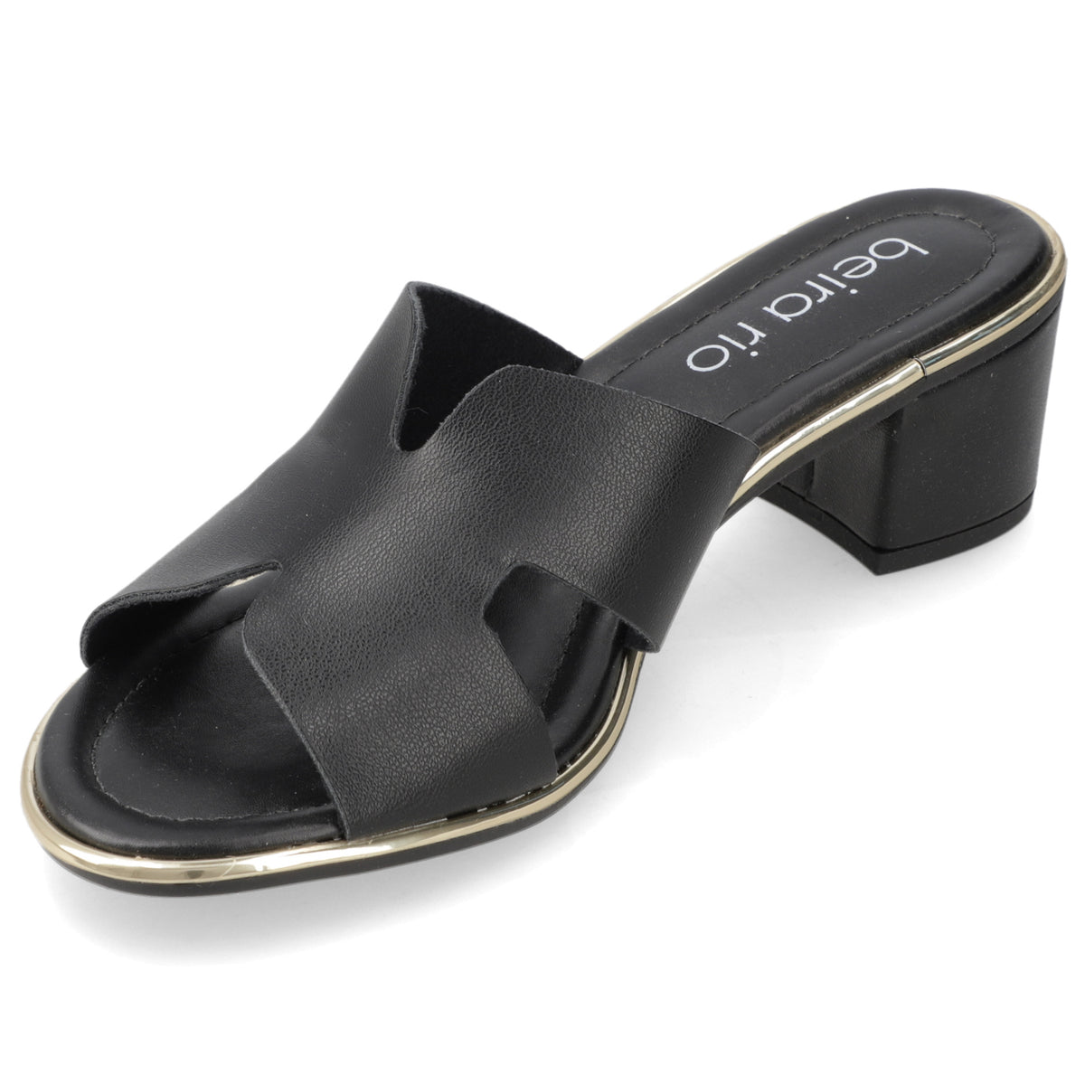 Sandalia Taco Ancho Medio Negro Beira Rio Ecocuero 35 / Negro