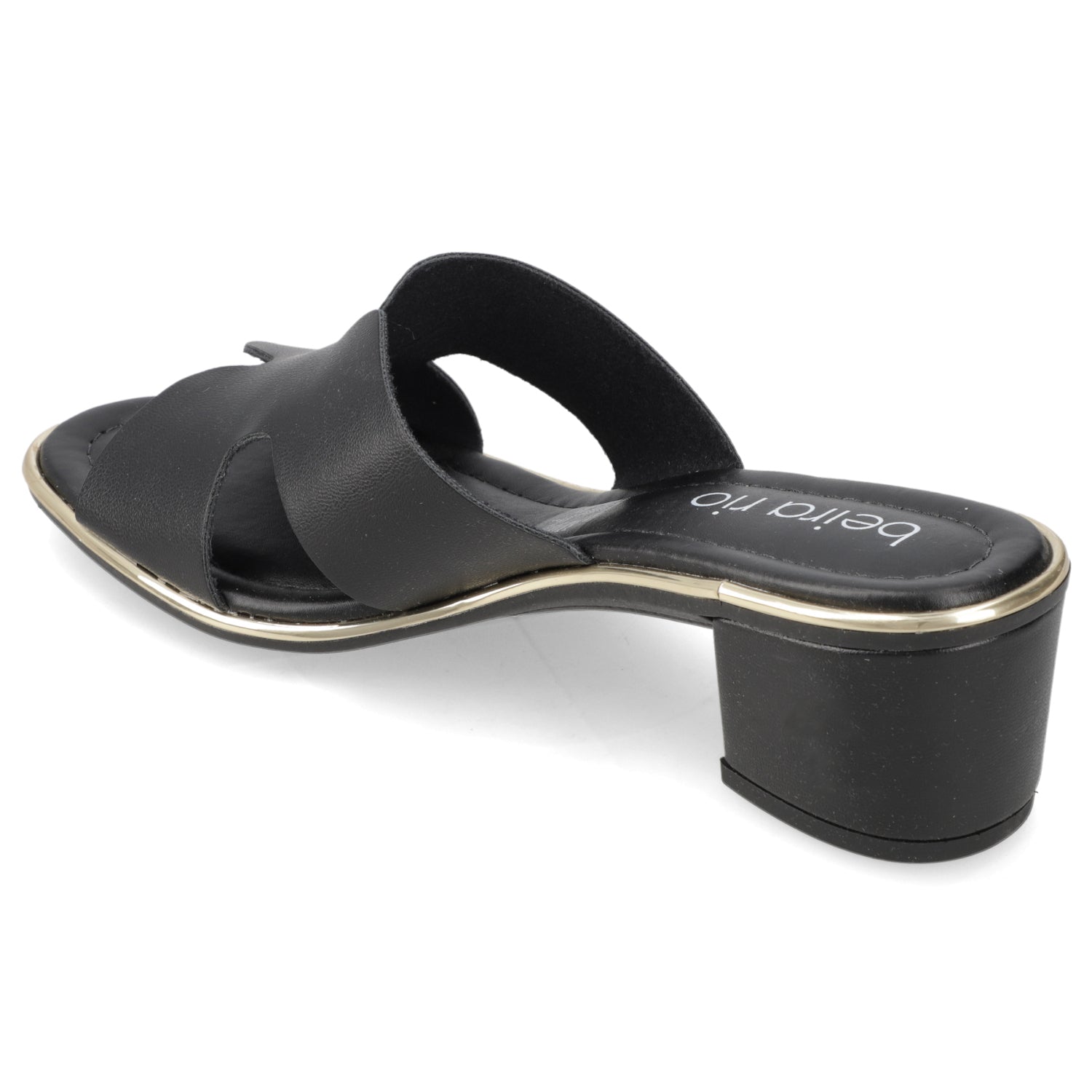Sandalia Taco Ancho Medio Negro Beira Rio Ecocuero 35 / Negro
