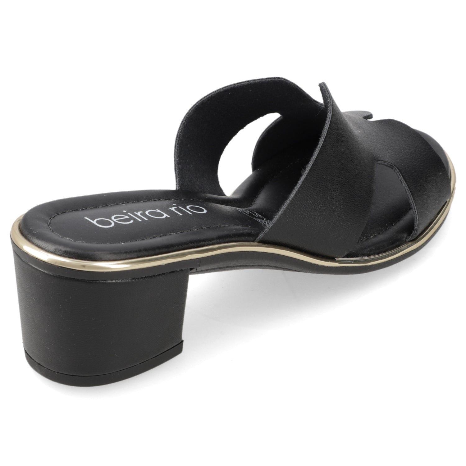 Sandalia Taco Ancho Medio Negro Beira Rio Ecocuero 35 / Negro