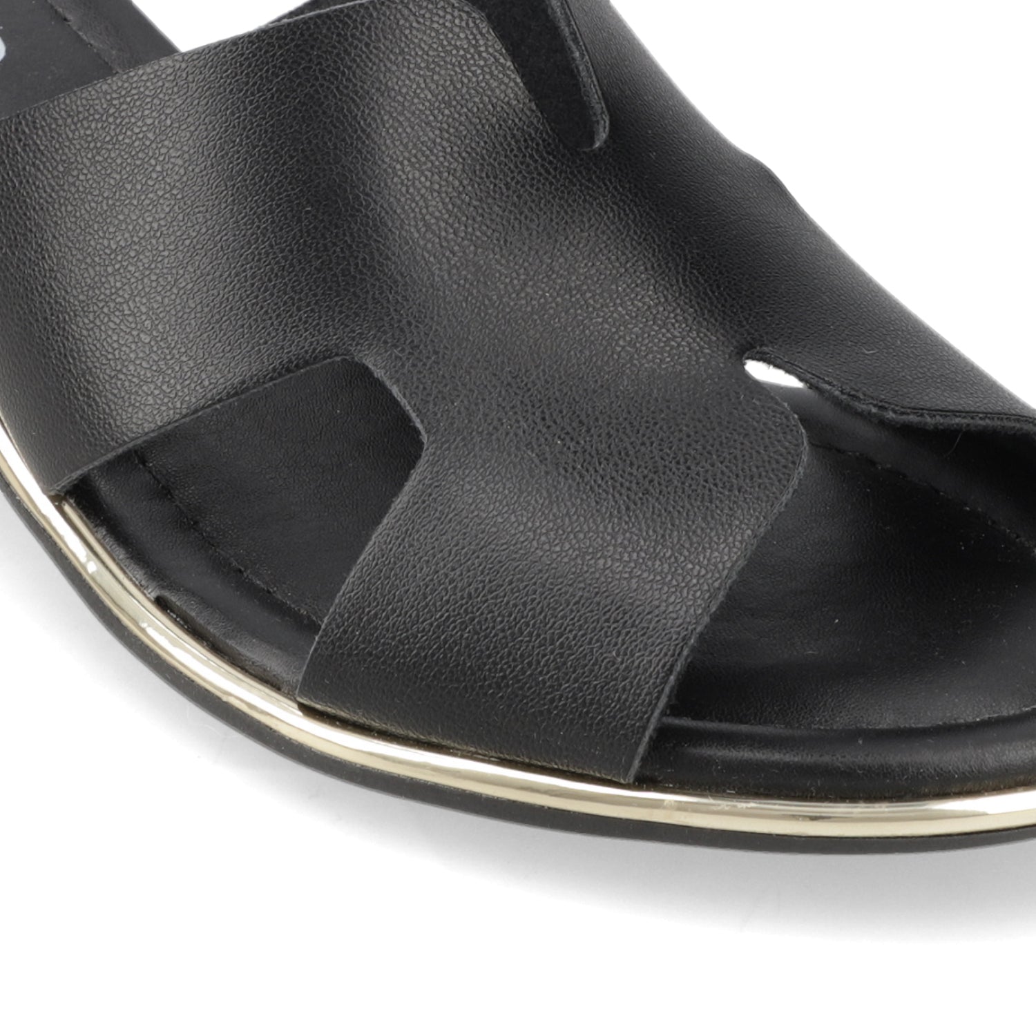 Sandalia Taco Ancho Medio Negro Beira Rio Ecocuero 35 / Negro