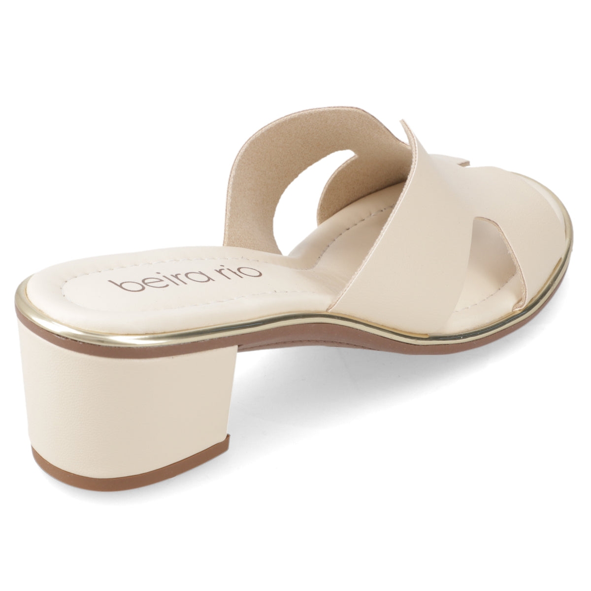 Sandalia Taco Ancho Medio Crema Beira Rio Ecocuero 35 / Crema