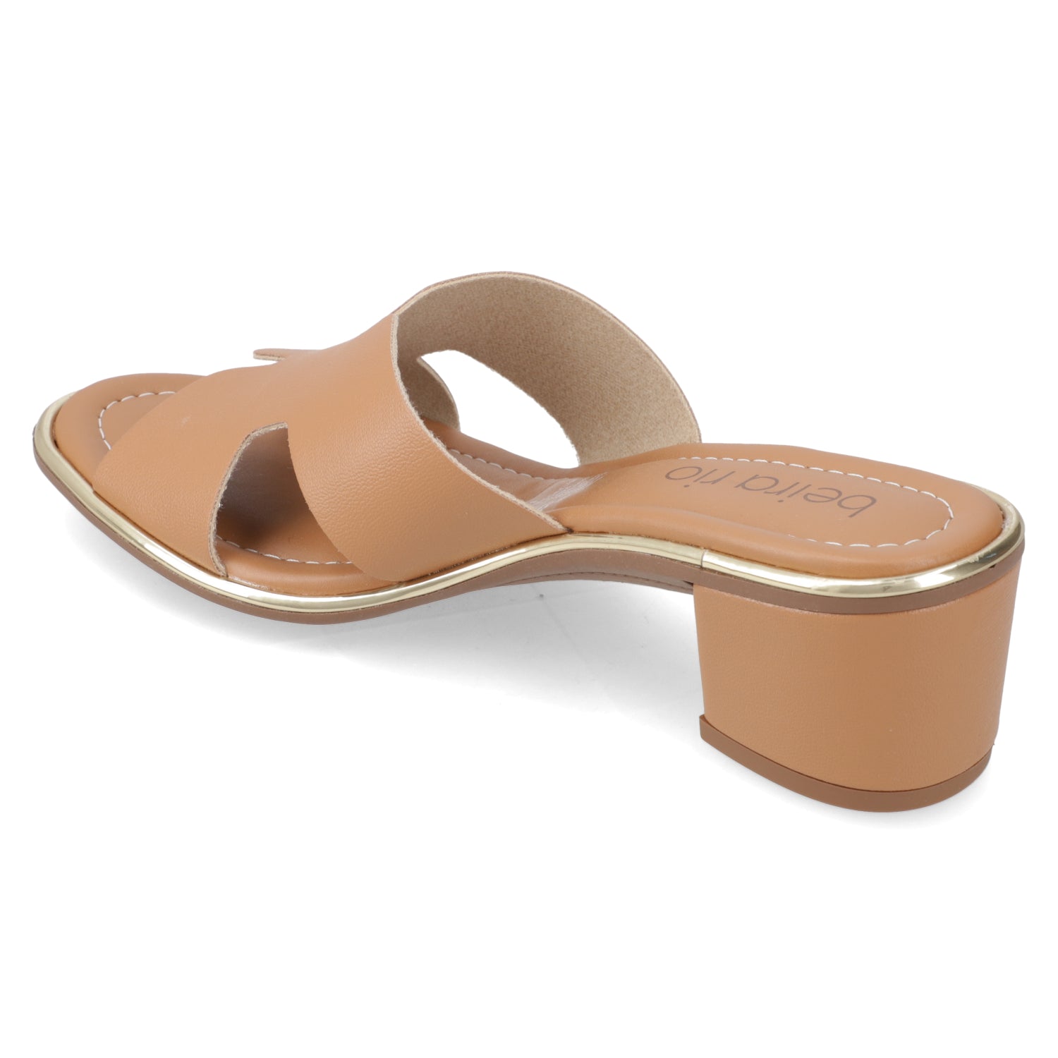 Sandalia Taco Ancho Medio Camel Beira Rio Ecocuero 35 / Camel