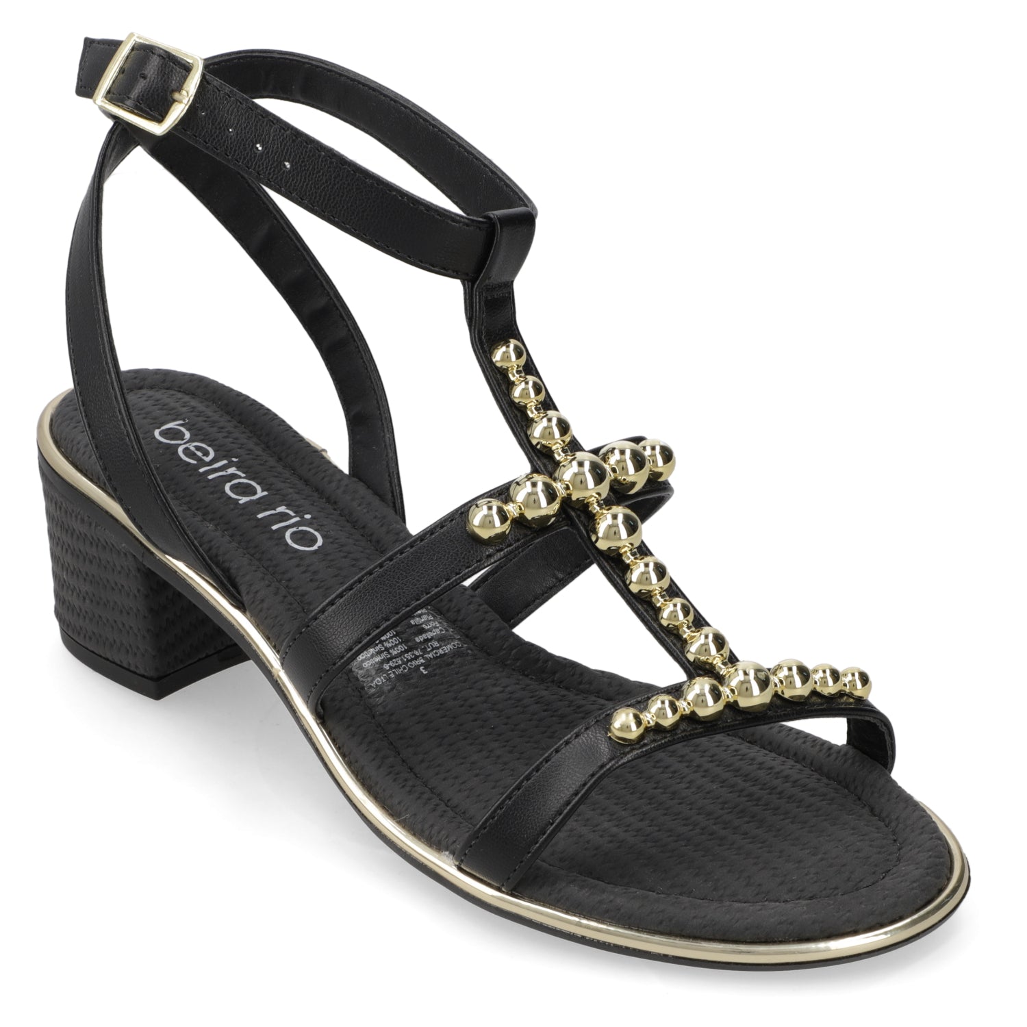 Sandalia Taco Ancho Medio Negro Beira Rio 35 / Negro