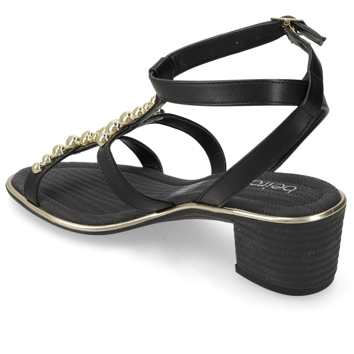 Sandalia Taco Ancho Medio Negro Beira Rio 35 / Negro