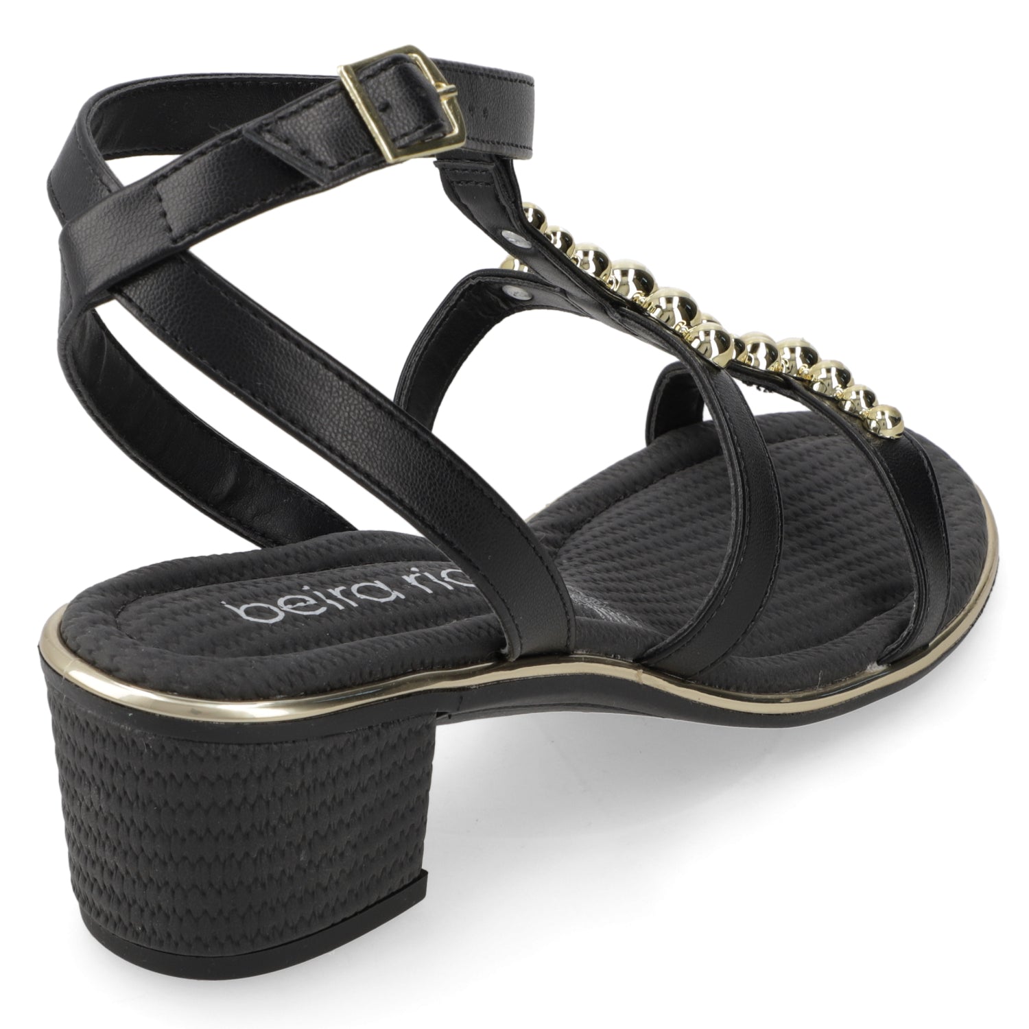 Sandalia Taco Ancho Medio Negro Beira Rio 35 / Negro