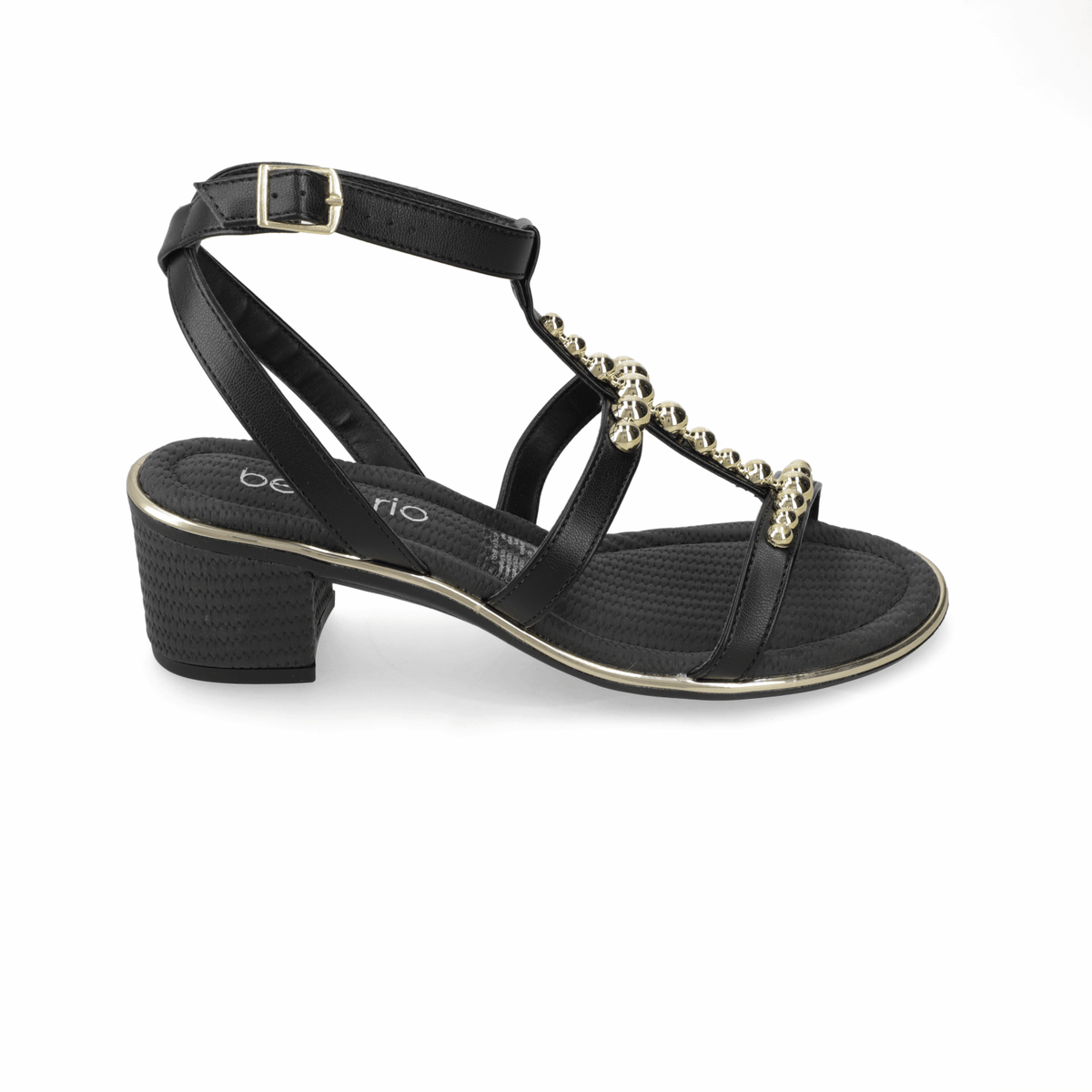 Sandalia Taco Ancho Medio Negro Beira Rio 35 / Negro