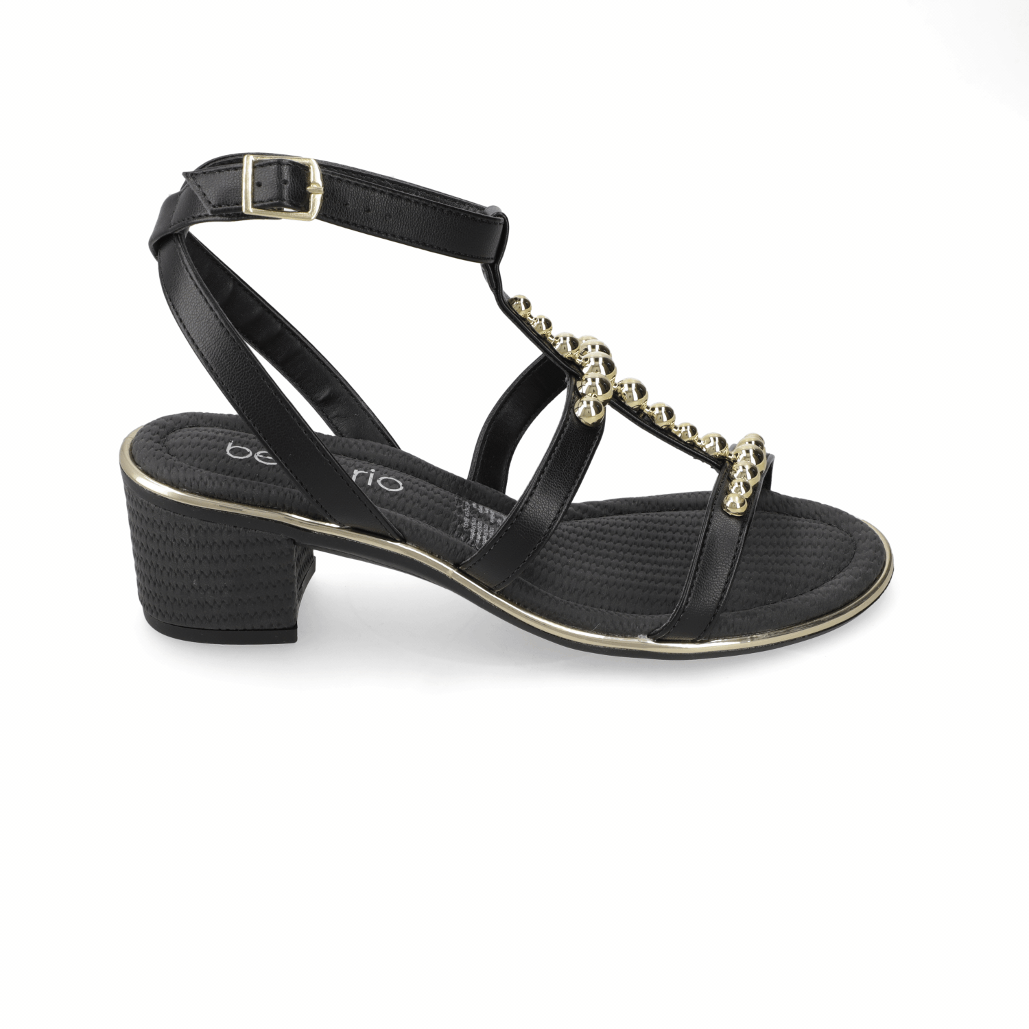 Sandalia Taco Ancho Medio Negro Beira Rio 35 / Negro