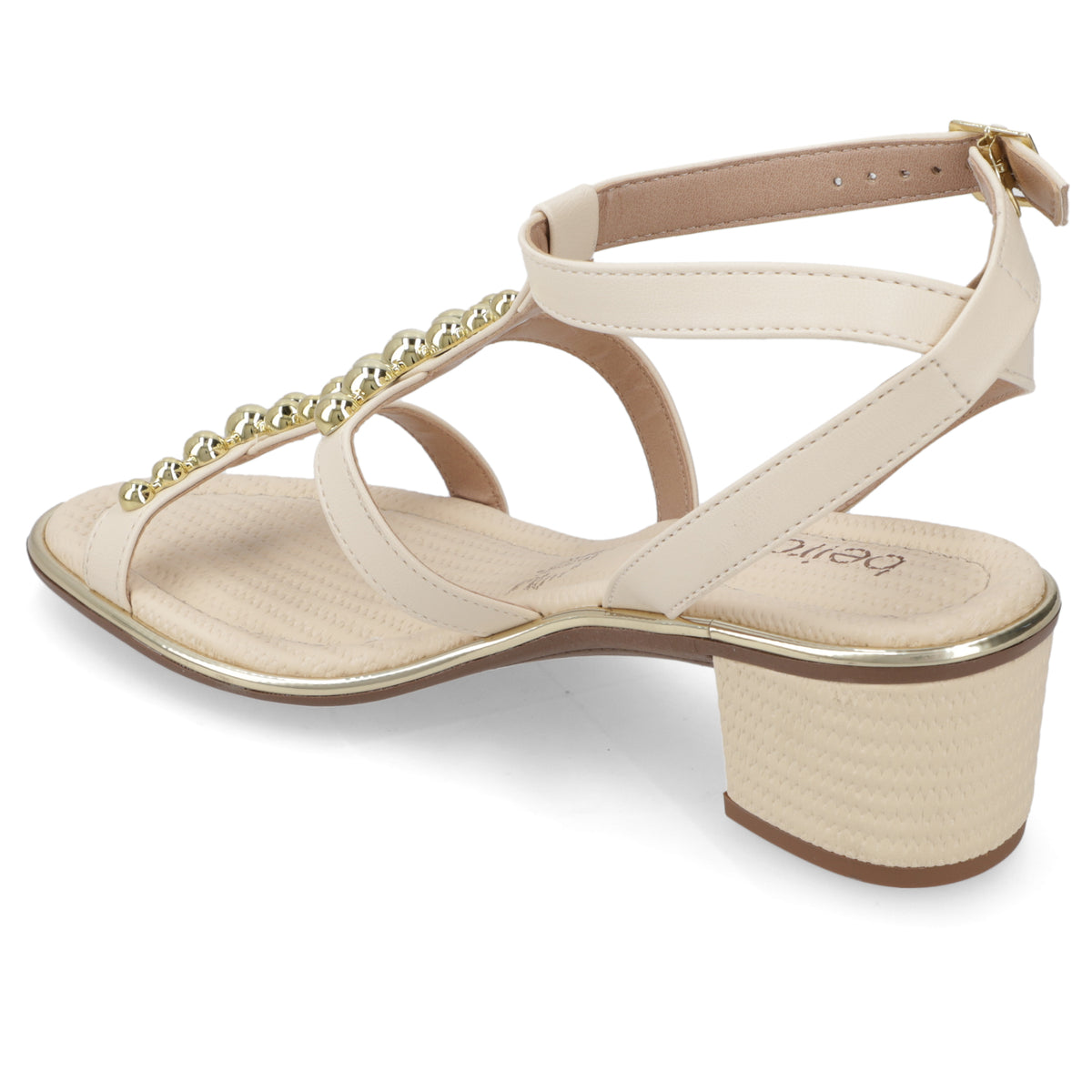 Sandalia Taco Ancho Medio Crema Beira Rio 35 / Crema