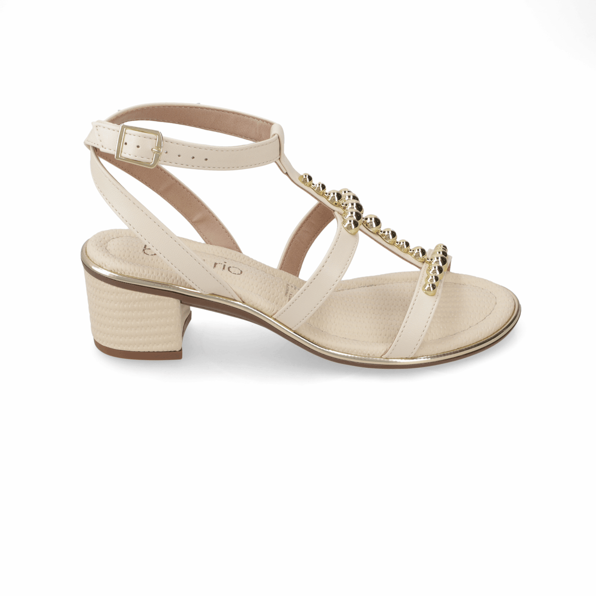 Sandalia Taco Ancho Medio Crema Beira Rio 35 / Crema