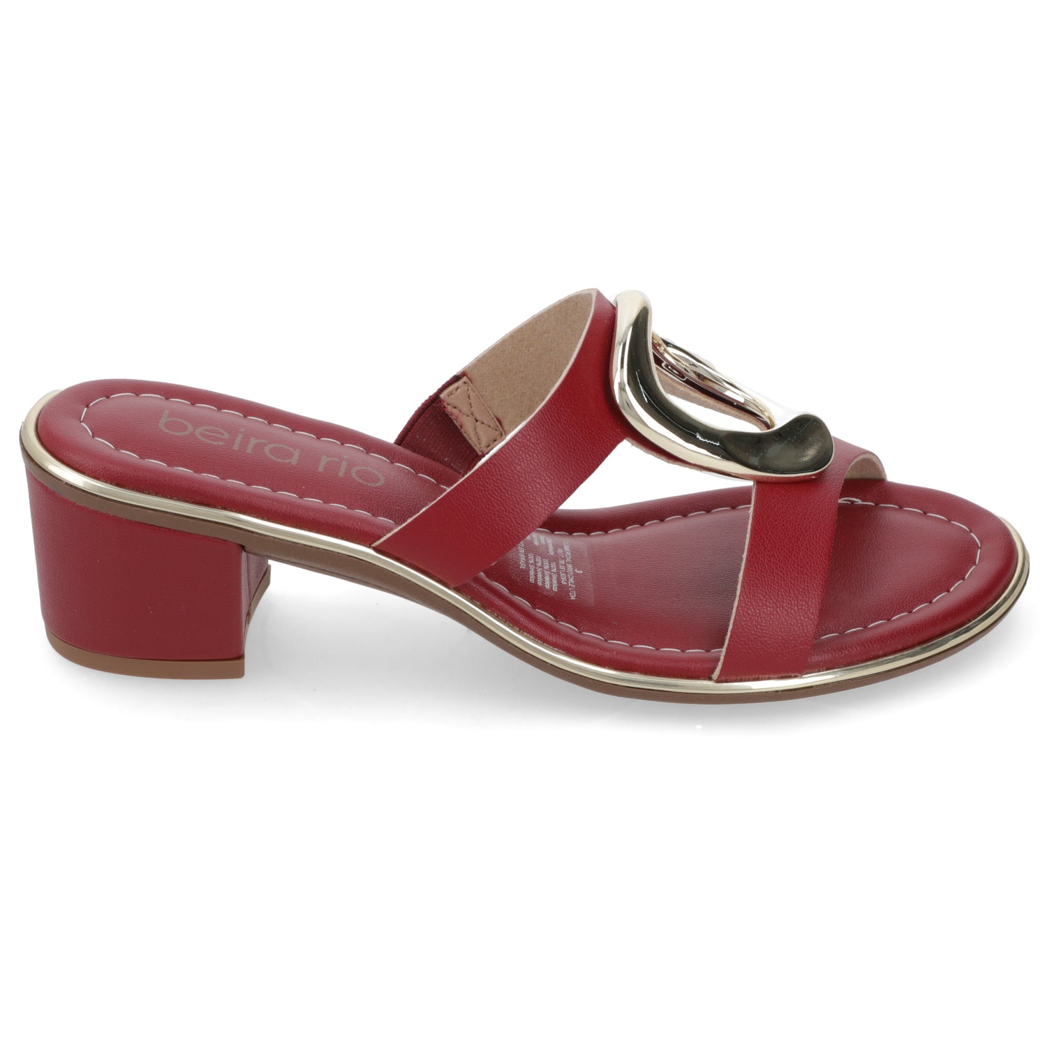 Sandalia Taco Ancho Medio Cereza Beira Rio 35 / Cereza