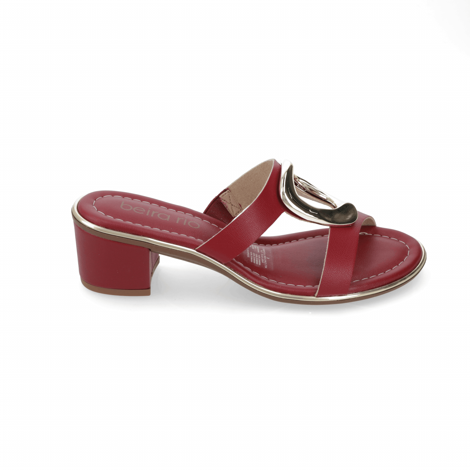 Sandalia Taco Ancho Medio Cereza Beira Rio 35 / Cereza
