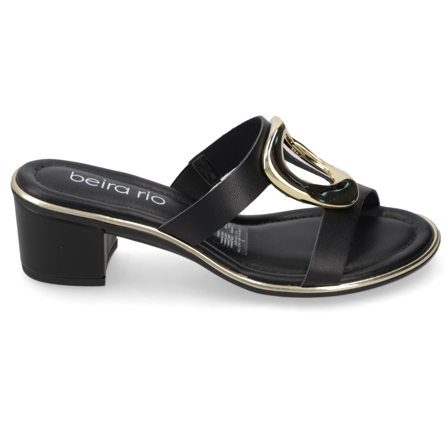 Sandalia Taco Ancho Medio Negro Beira Rio 35 / Negro