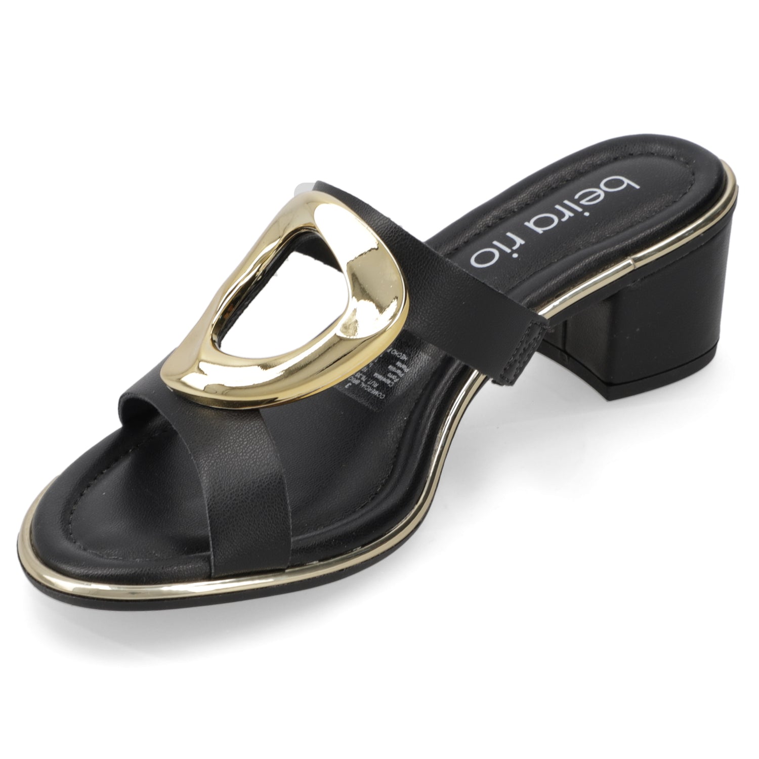 Sandalia Taco Ancho Medio Negro Beira Rio 35 / Negro