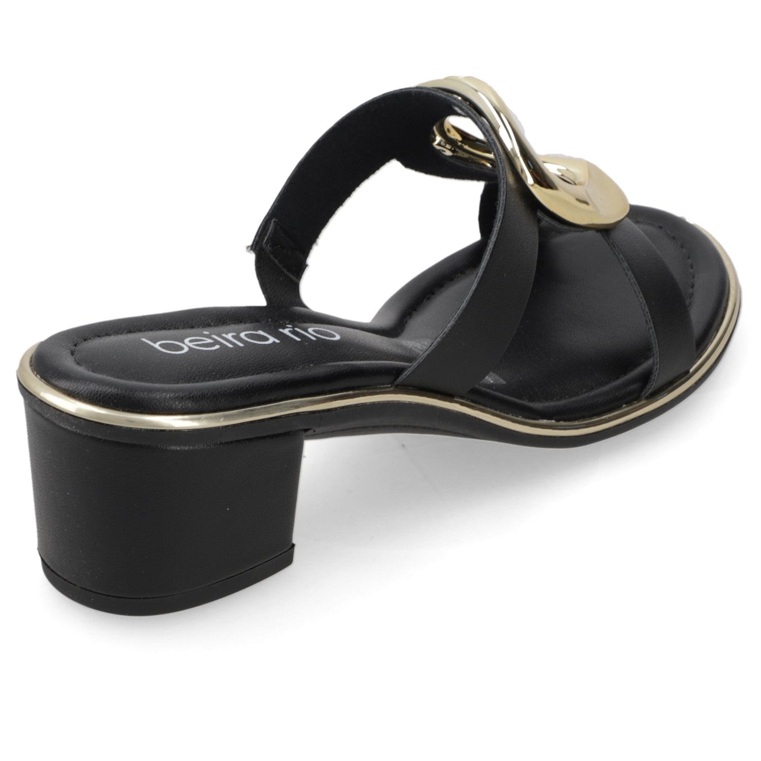 Sandalia Taco Ancho Medio Negro Beira Rio 35 / Negro