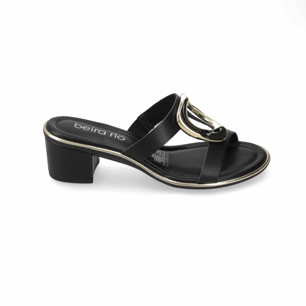 Sandalia Taco Ancho Medio Negro Beira Rio 35 / Negro