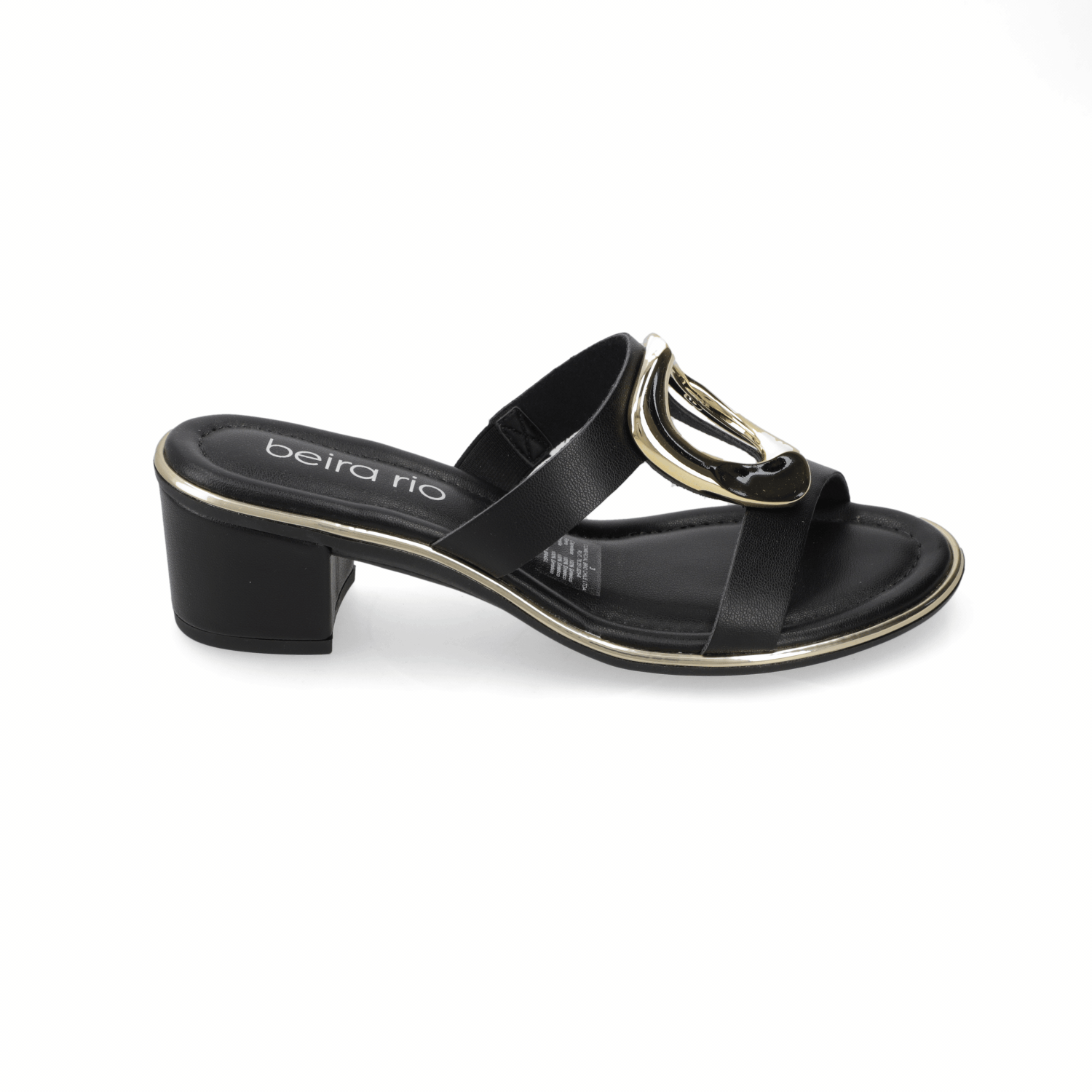 Sandalia Taco Ancho Medio Negro Beira Rio 35 / Negro