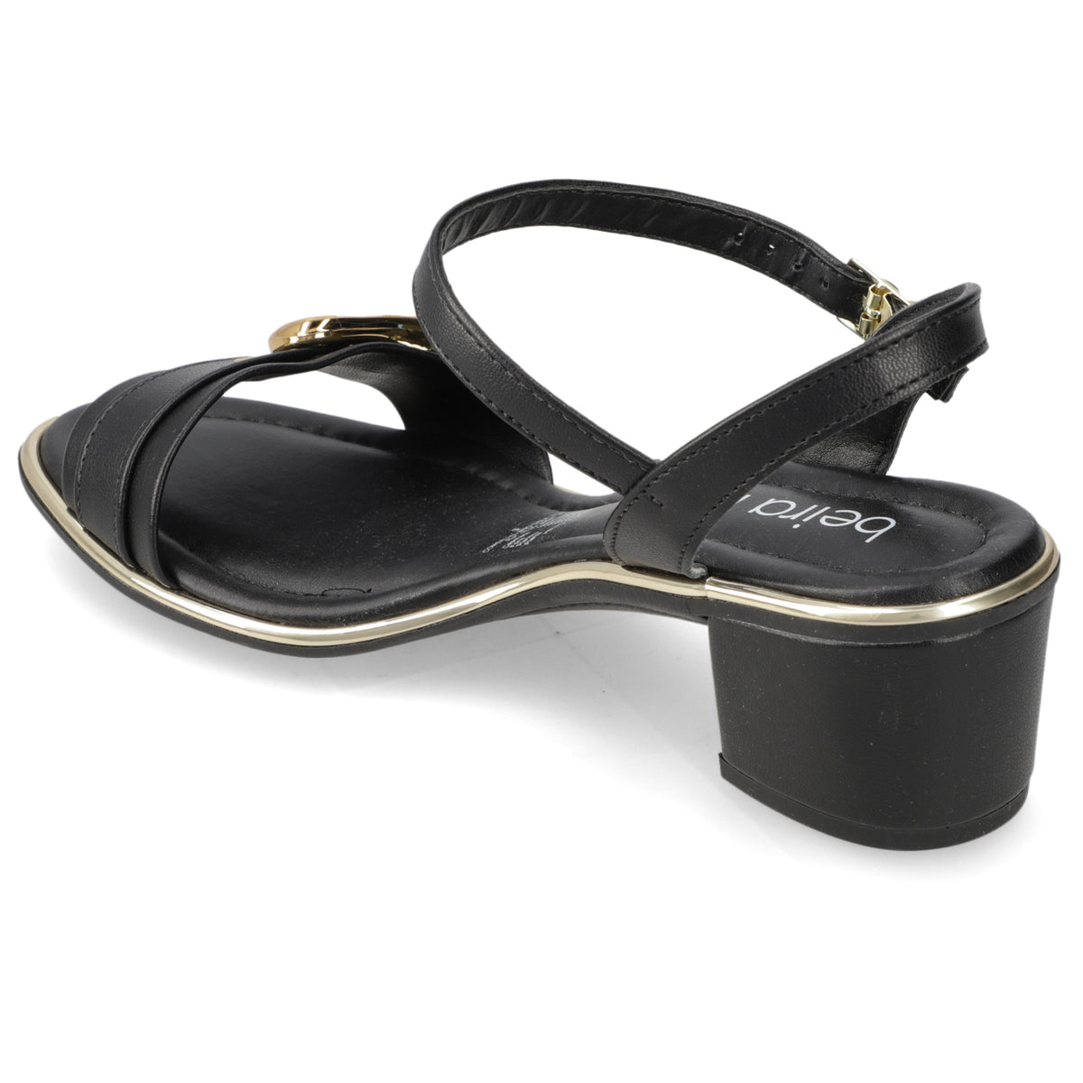 Sandalia Taco Ancho Medio Negro Beira Rio 35 / Negro