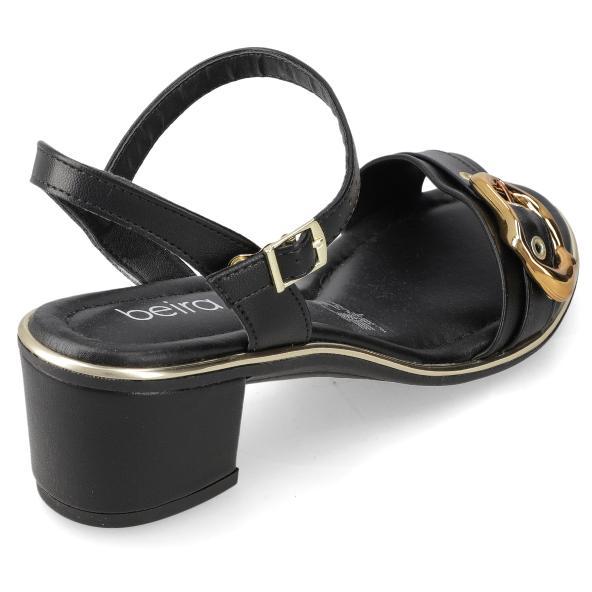 Sandalia Taco Ancho Medio Negro Beira Rio 35 / Negro