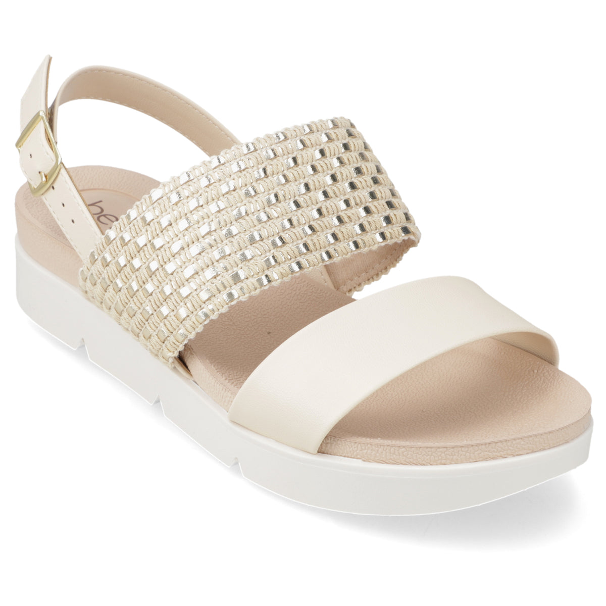 Sandalia Crema Beira Rio Ecocuero 35 / Crema