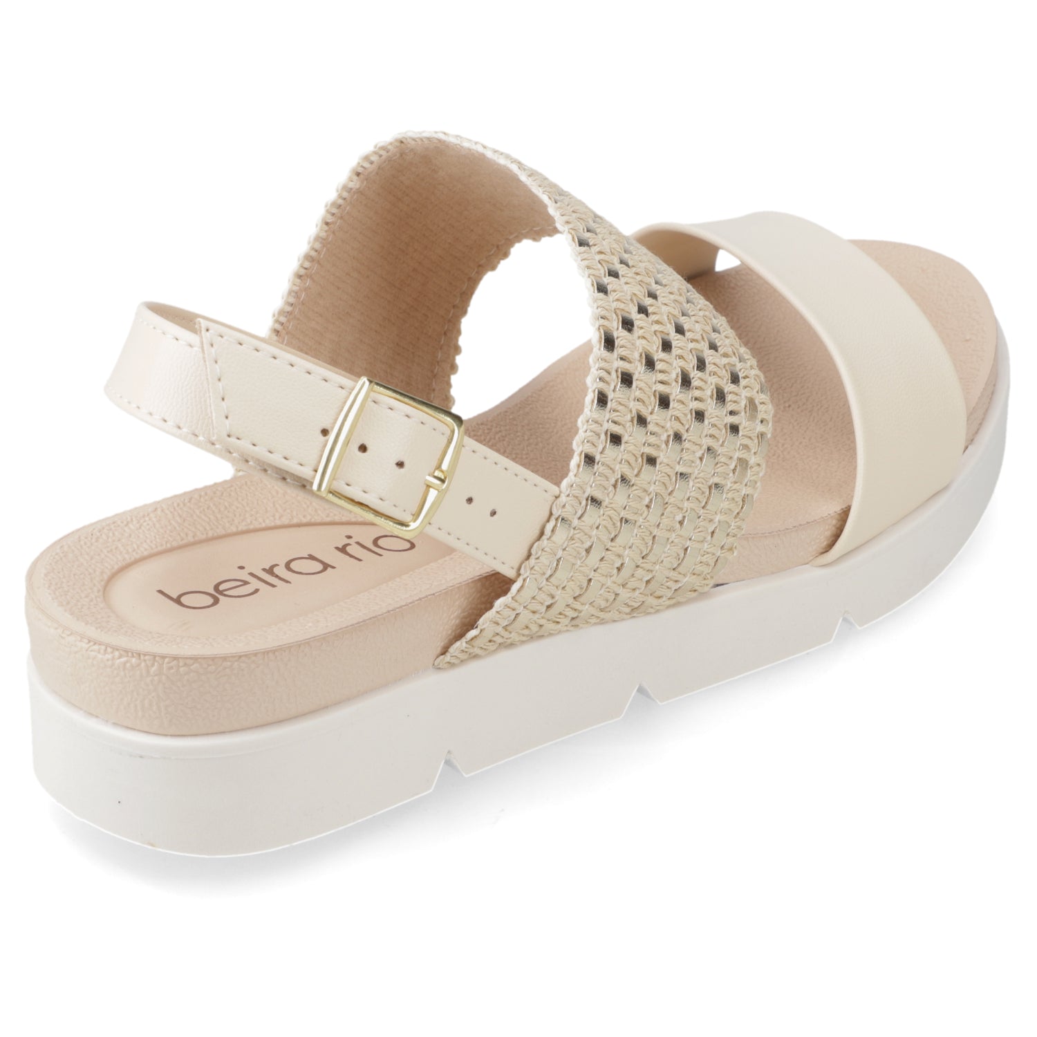 Sandalia Crema Beira Rio Ecocuero 35 / Crema