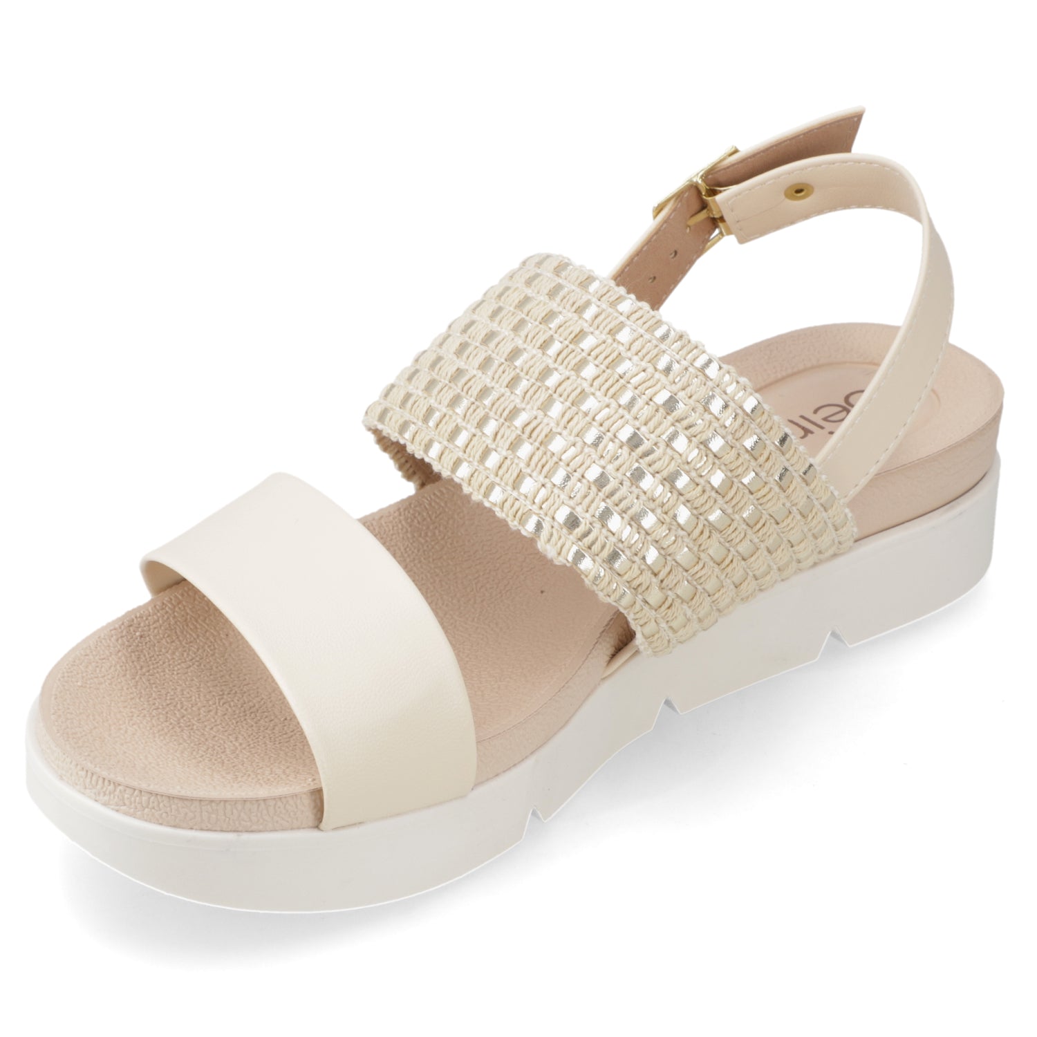 Sandalia Crema Beira Rio Ecocuero 35 / Crema