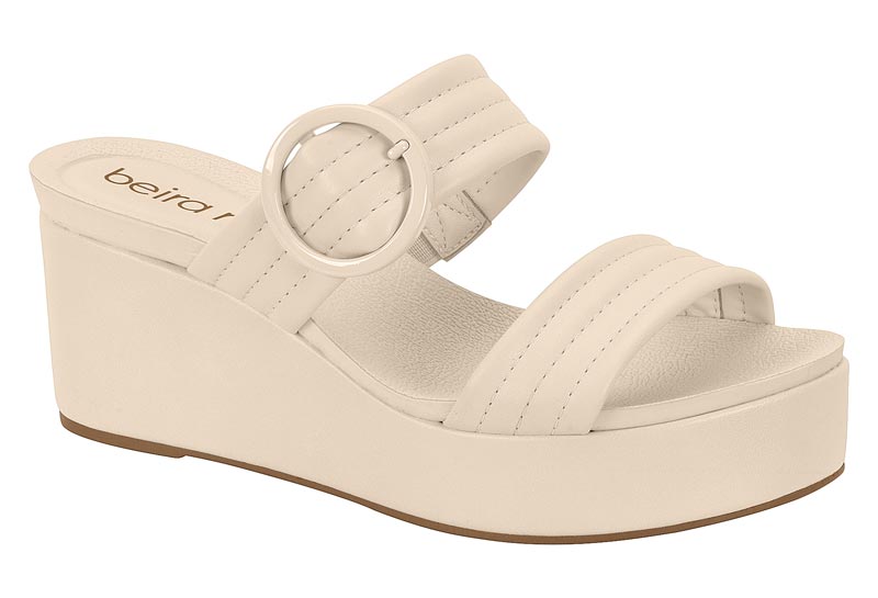Sandalia Beira Rio Textil Blanco Off 34