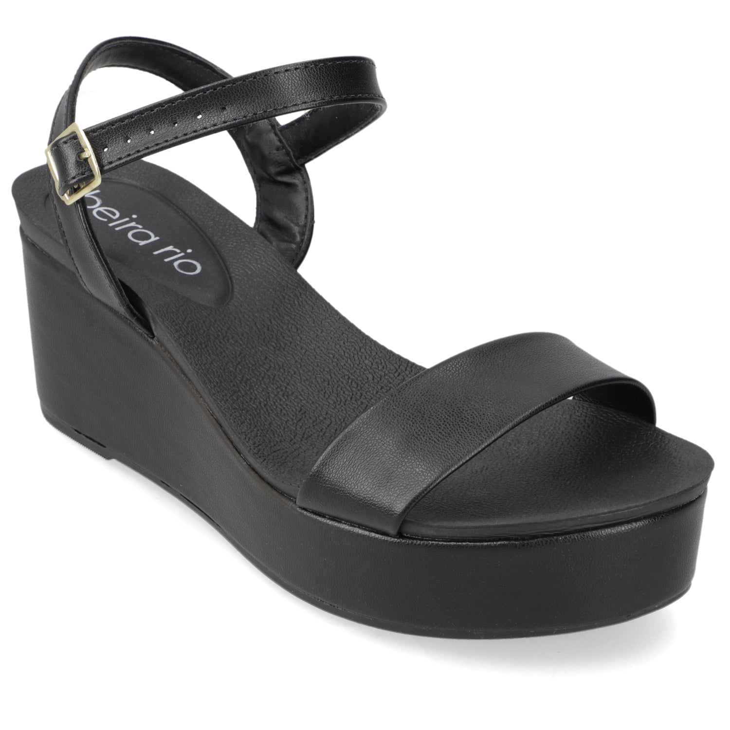 Sandalia Taco Cuña Negro Beira Rio Ecocuero 35 / Negro