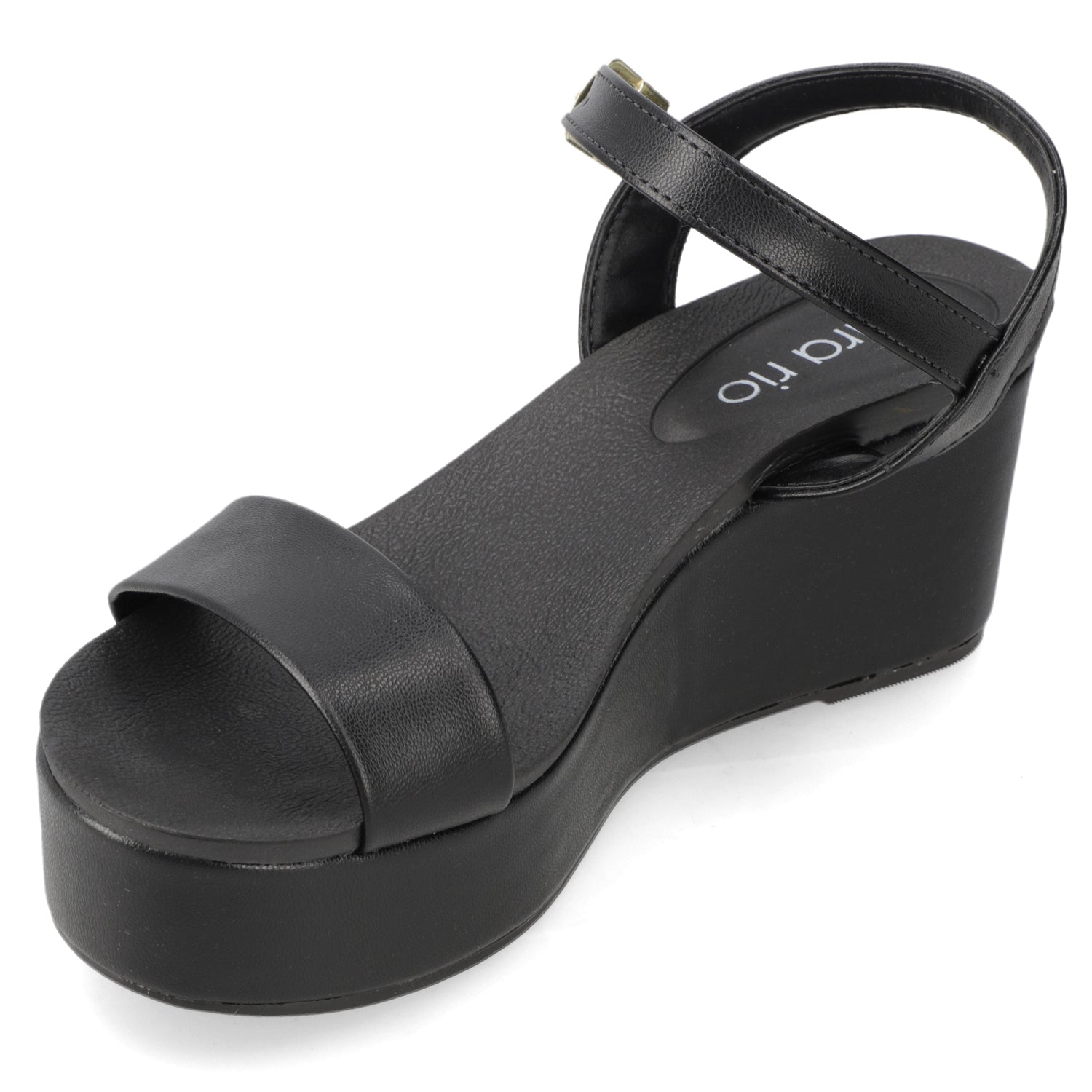 Sandalia Taco Cuña Negro Beira Rio Ecocuero 35 / Negro