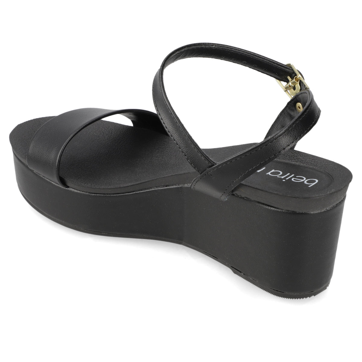 Sandalia Taco Cuña Negro Beira Rio Ecocuero 35 / Negro