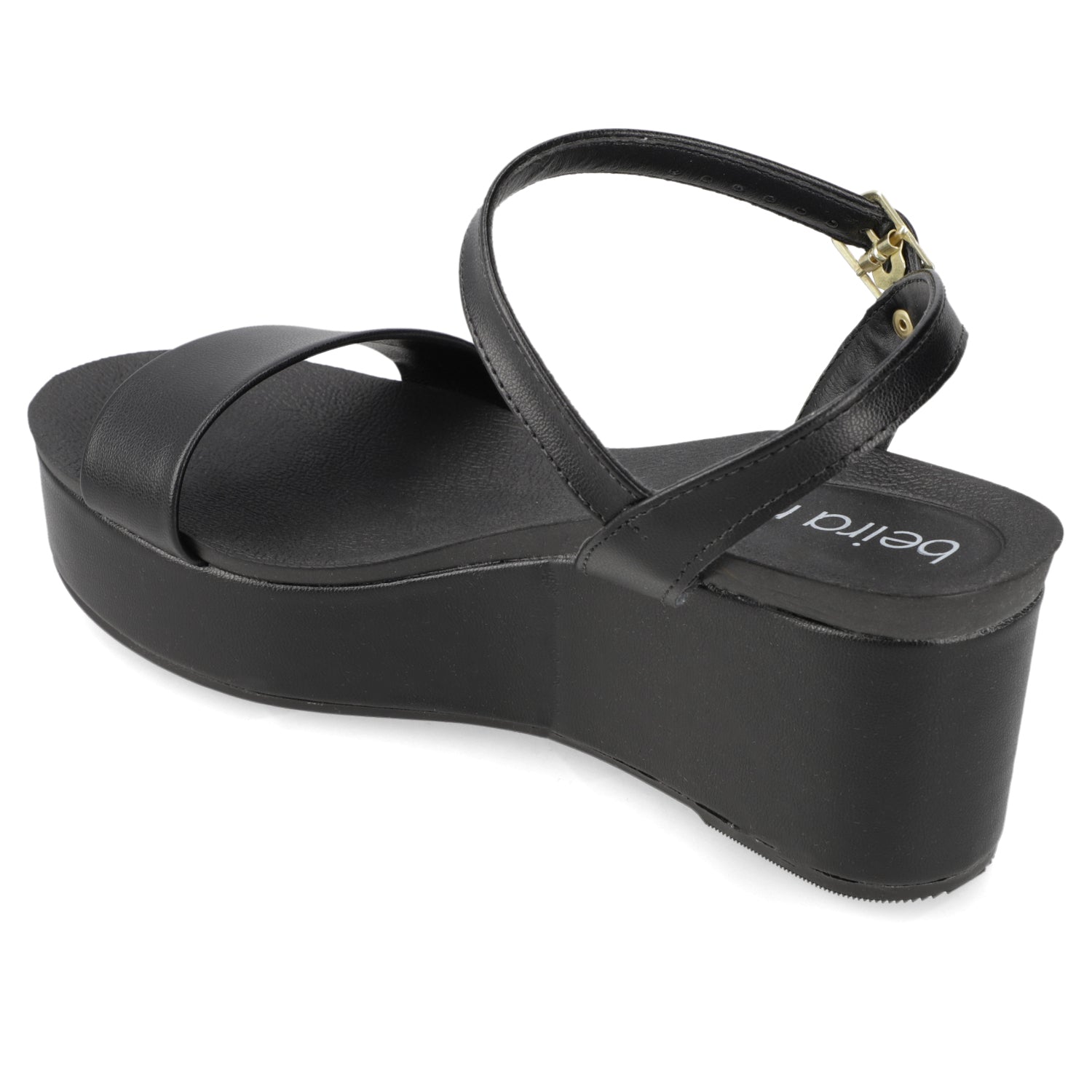 Sandalia Taco Cuña Negro Beira Rio Ecocuero 35 / Negro