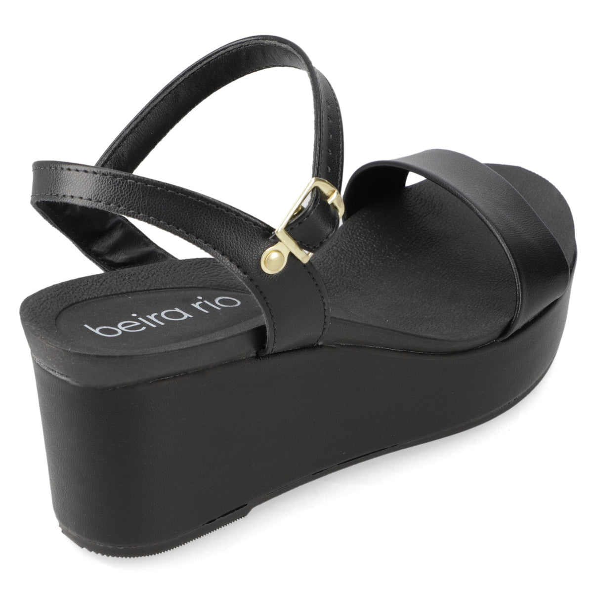 Sandalia Taco Cuña Negro Beira Rio Ecocuero 35 / Negro