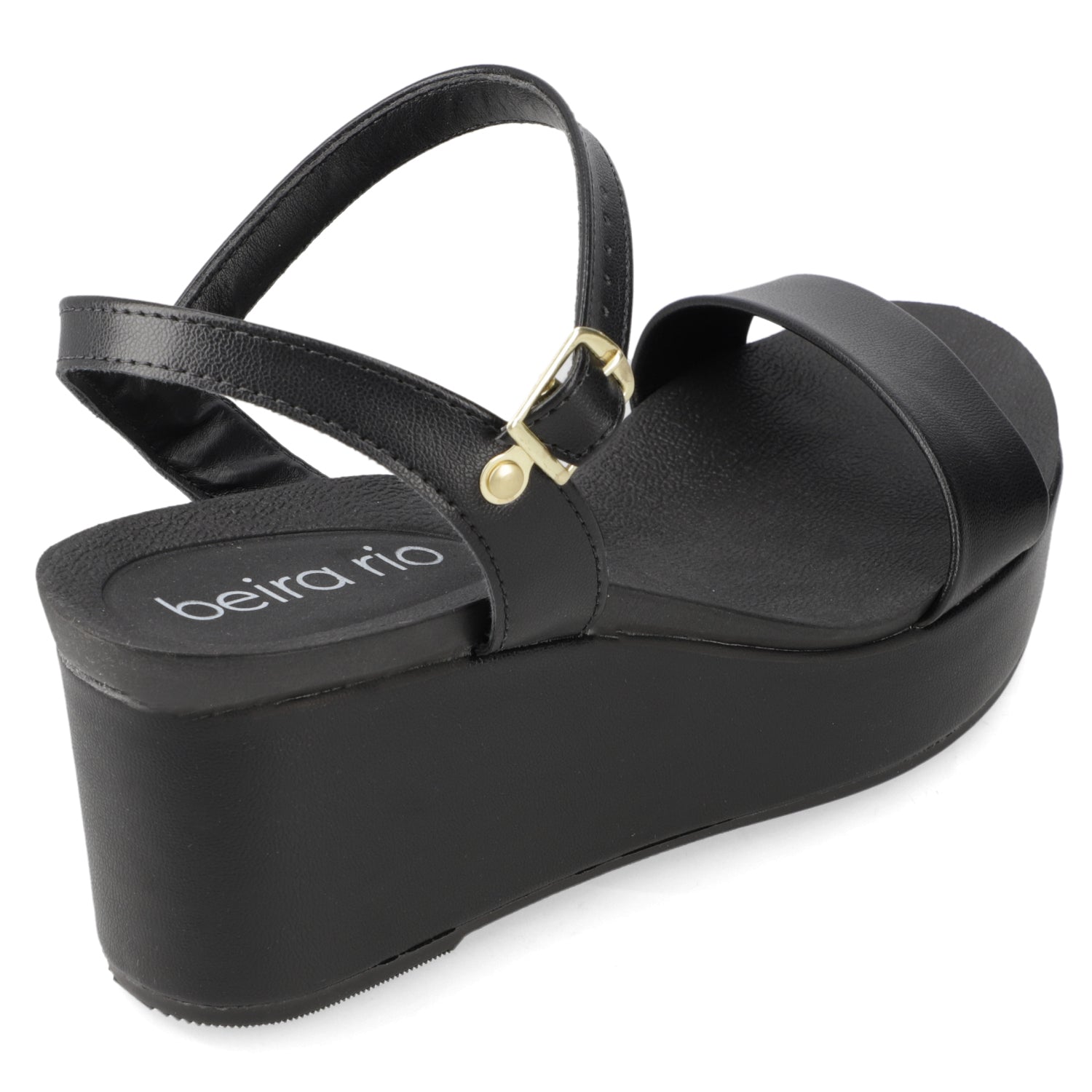 Sandalia Taco Cuña Negro Beira Rio Ecocuero 35 / Negro