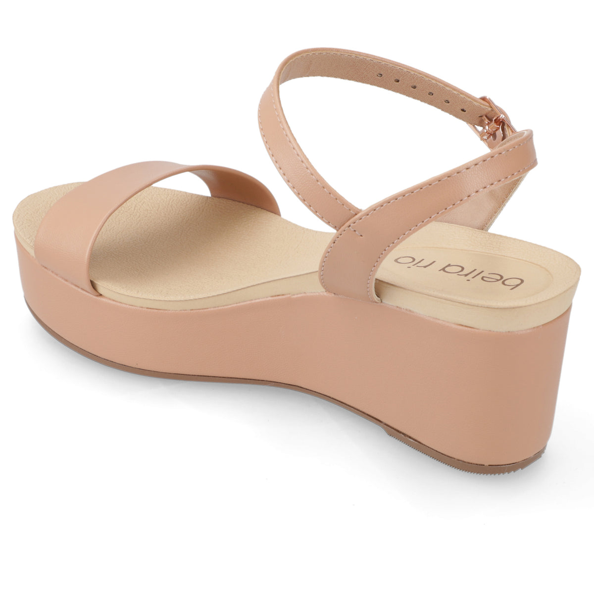 Sandalia Taco Cuña Nude Beira Rio Ecocuero 35 / Nude