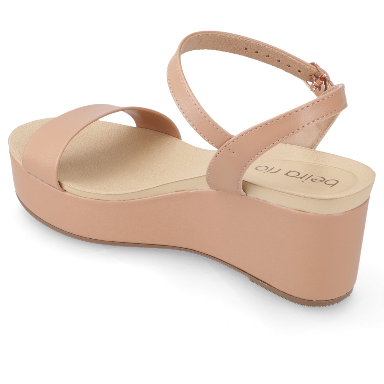 Sandalia Taco Cuña Nude Beira Rio Ecocuero 35 / Nude