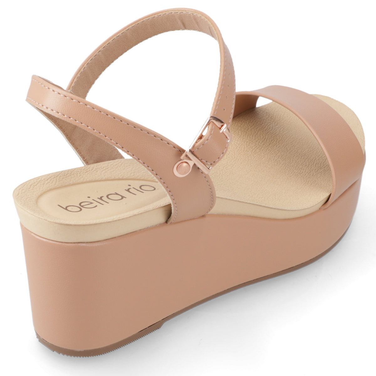 Sandalia Taco Cuña Nude Beira Rio Ecocuero 35 / Nude