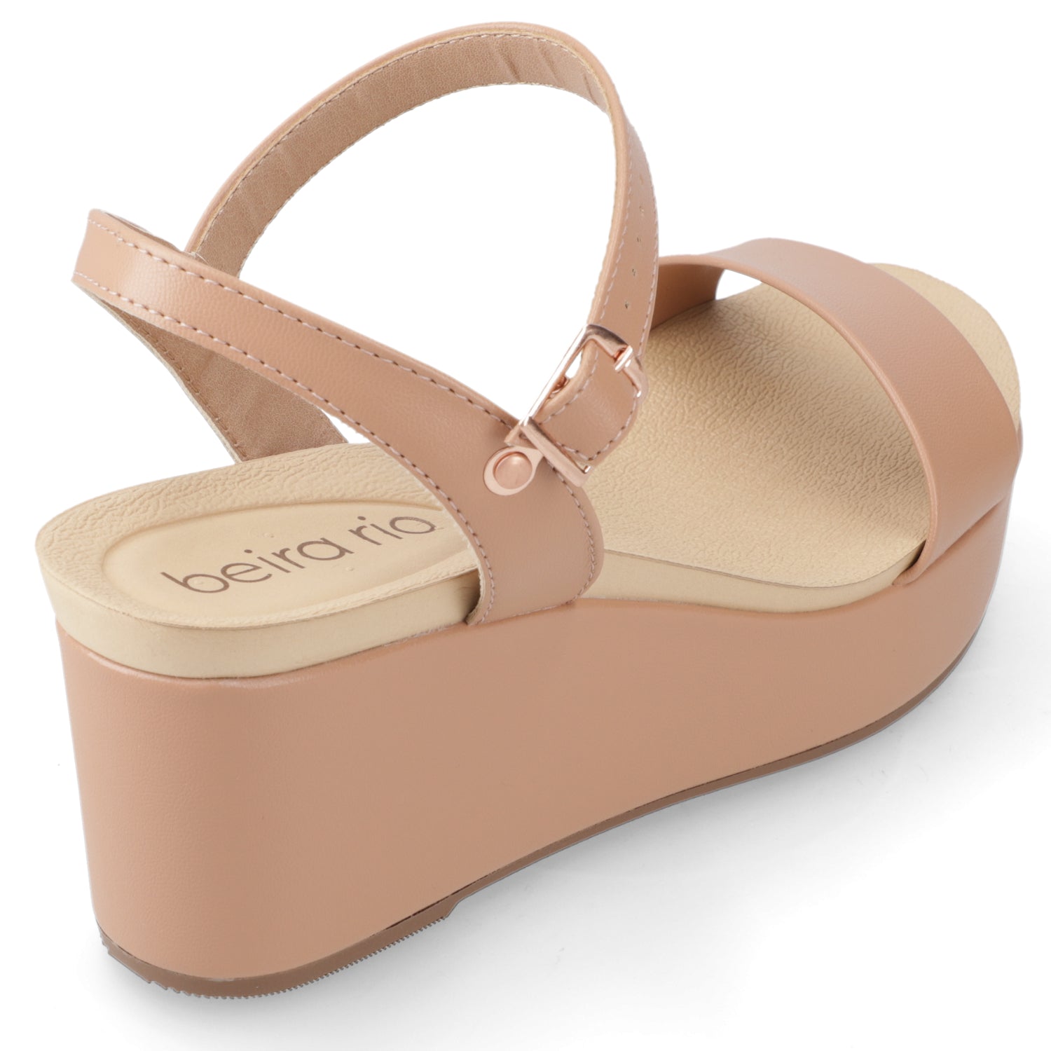 Sandalia Taco Cuña Nude Beira Rio Ecocuero 35 / Nude