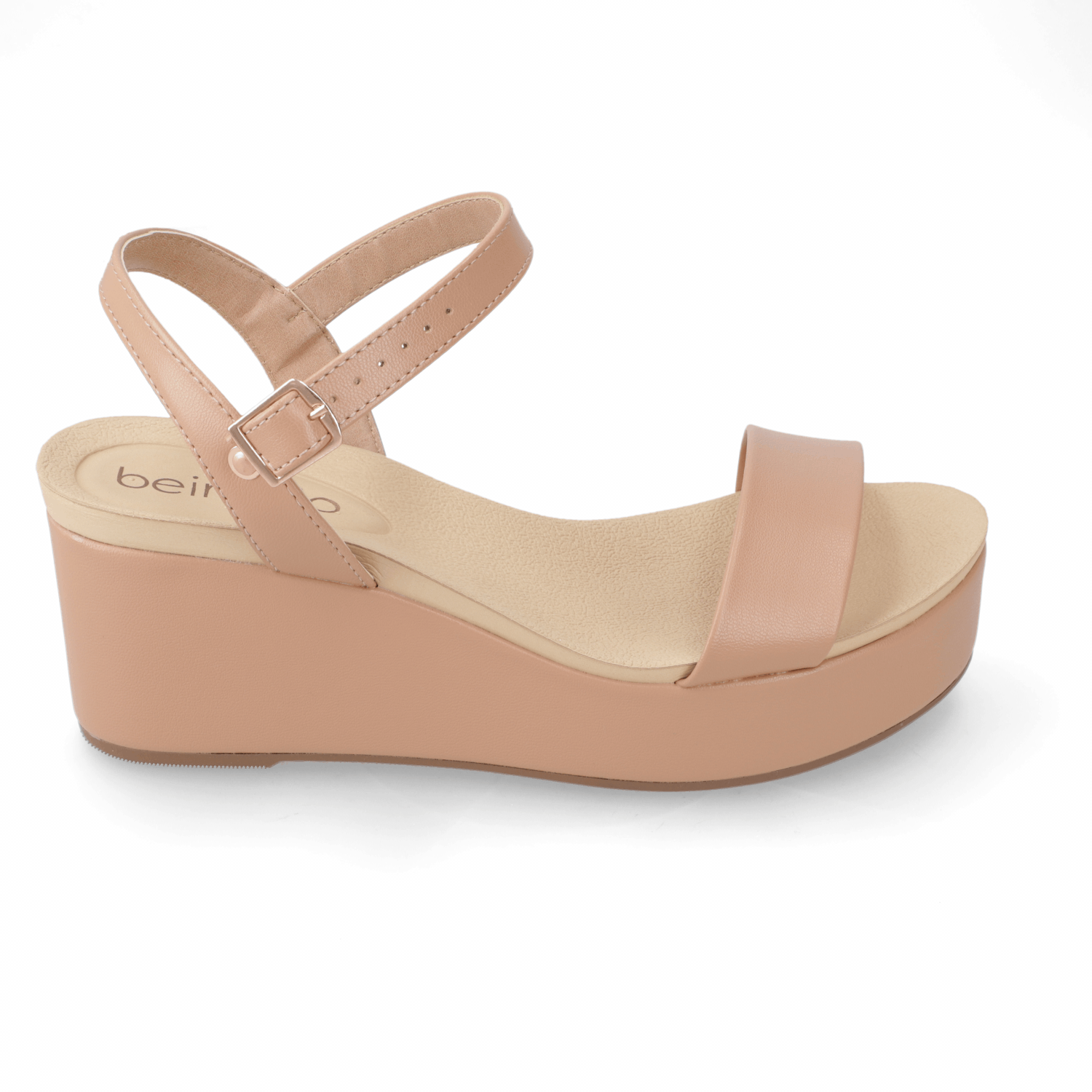 Sandalia Taco Cuña Nude Beira Rio Ecocuero 35 / Nude