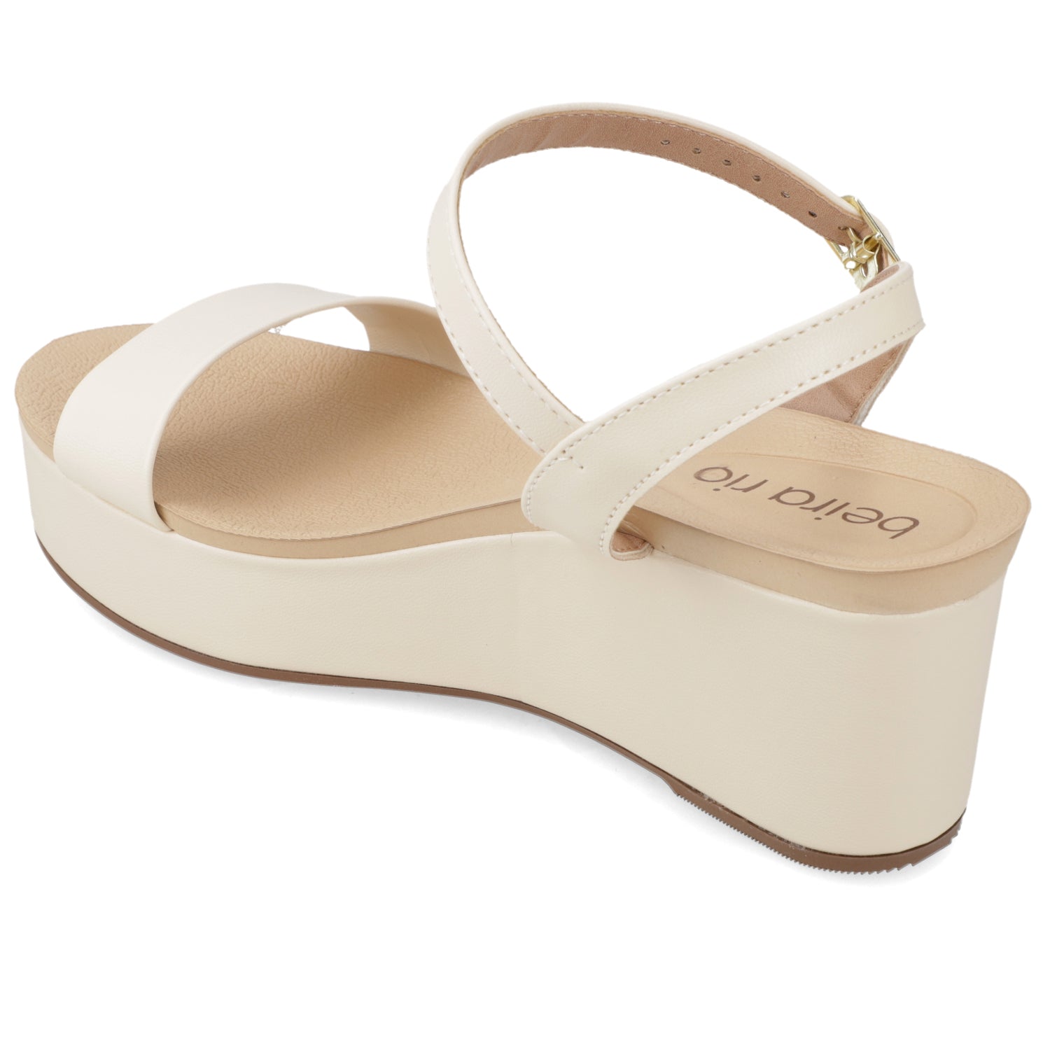 Sandalia Taco Cuña Crema Beira Rio Ecocuero 35 / Crema