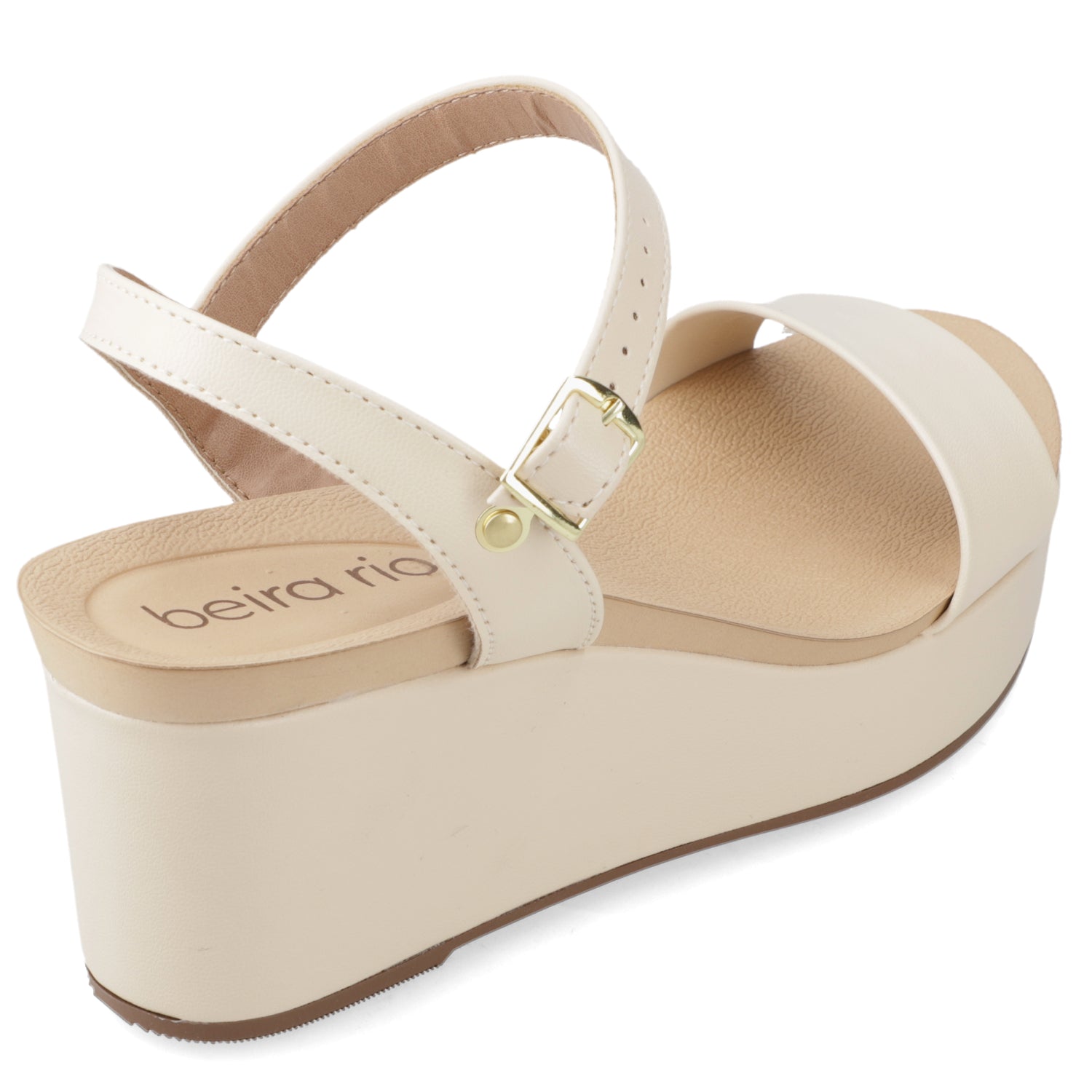 Sandalia Taco Cuña Crema Beira Rio Ecocuero 35 / Crema