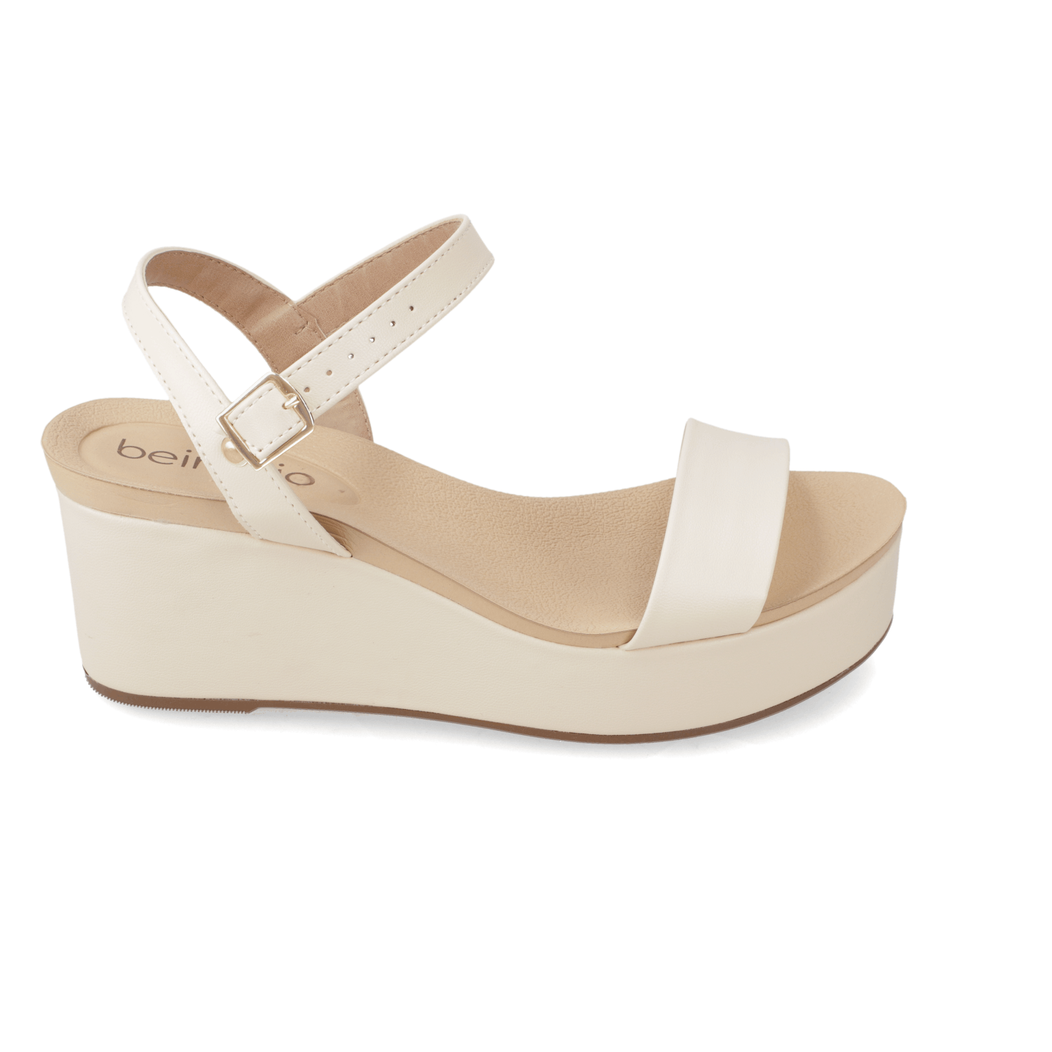 Sandalia Taco Cuña Crema Beira Rio Ecocuero 35 / Crema