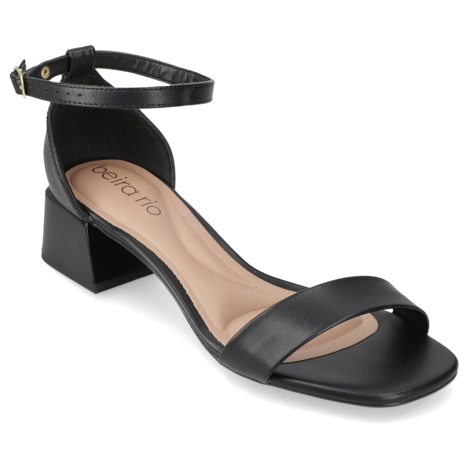 Sandalia Taco Ancho Bajo Negro Beira Rio 35 / Negro