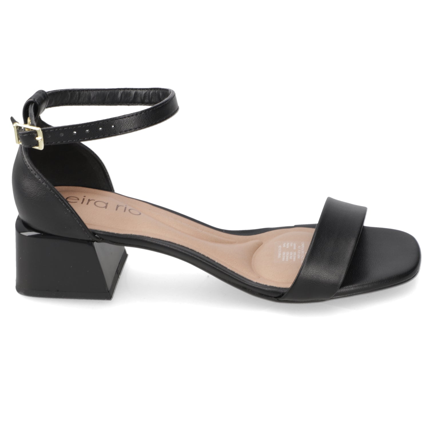 Sandalia Taco Ancho Bajo Negro Beira Rio 35 / Negro