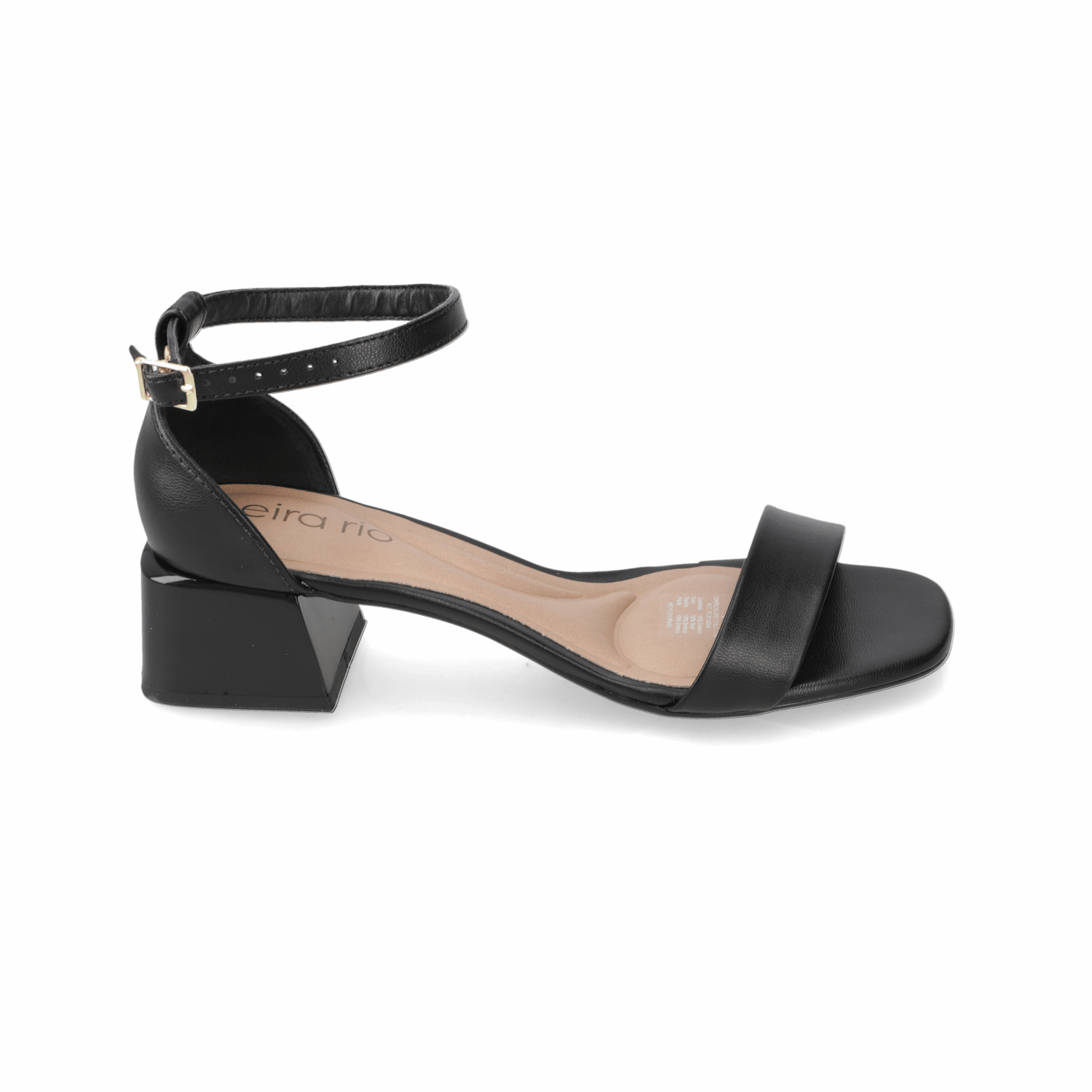 Sandalia Taco Ancho Bajo Negro Beira Rio 35 / Negro