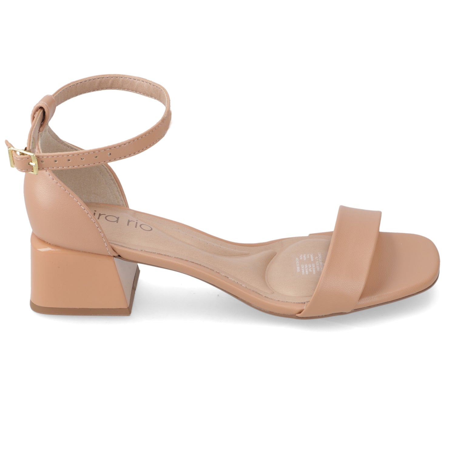 Sandalia Taco Ancho Bajo Nude Beira Rio 35 / Nude